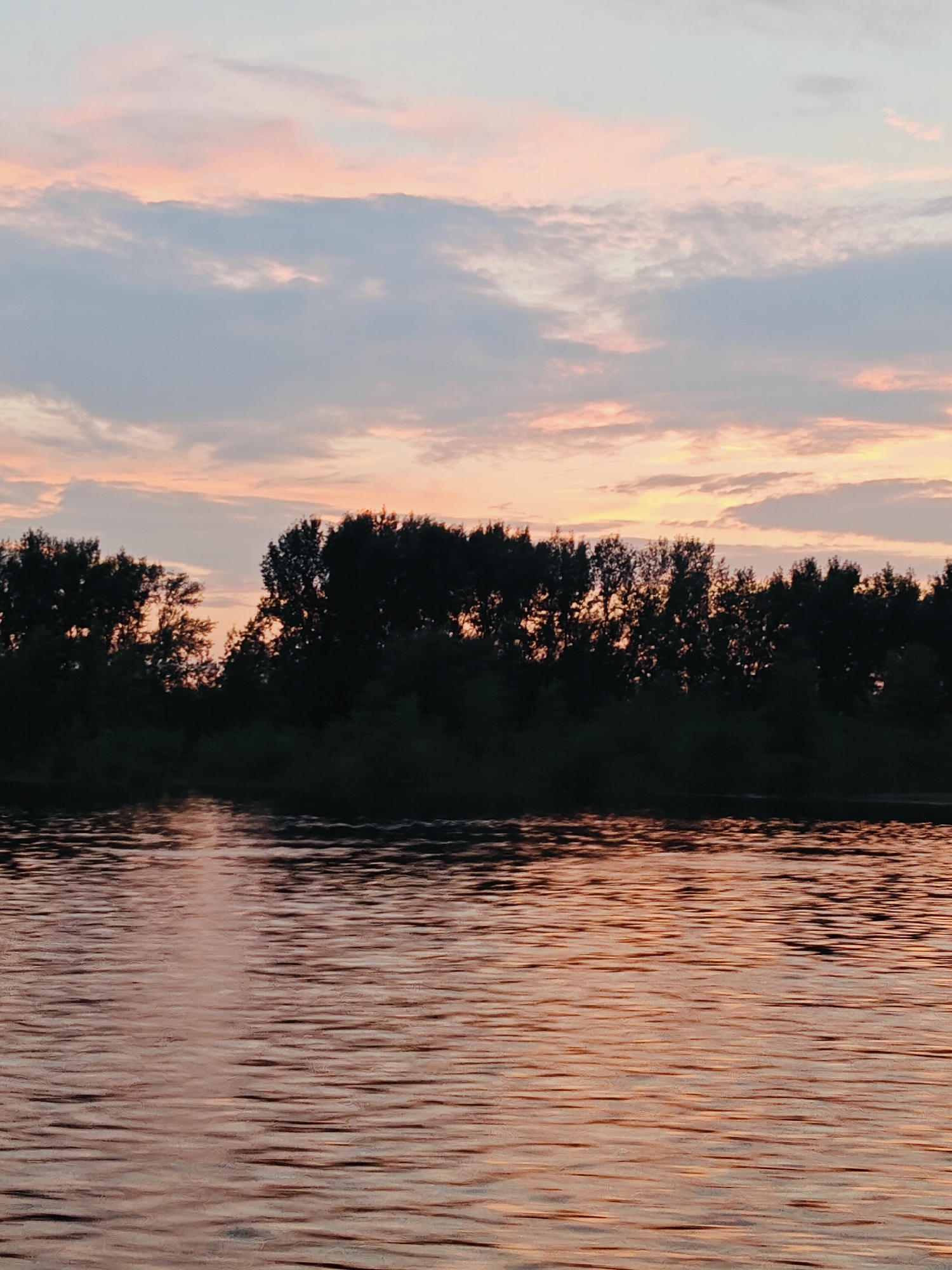 Dusk settling over the Volga River outside Noviy, Russia