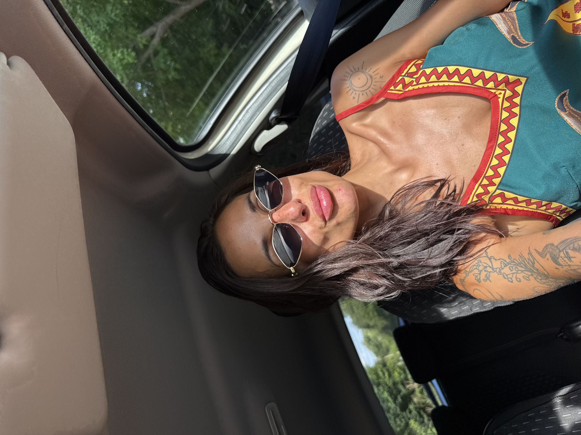 Passenger seat view cruising through Pleven, Bulgaria
