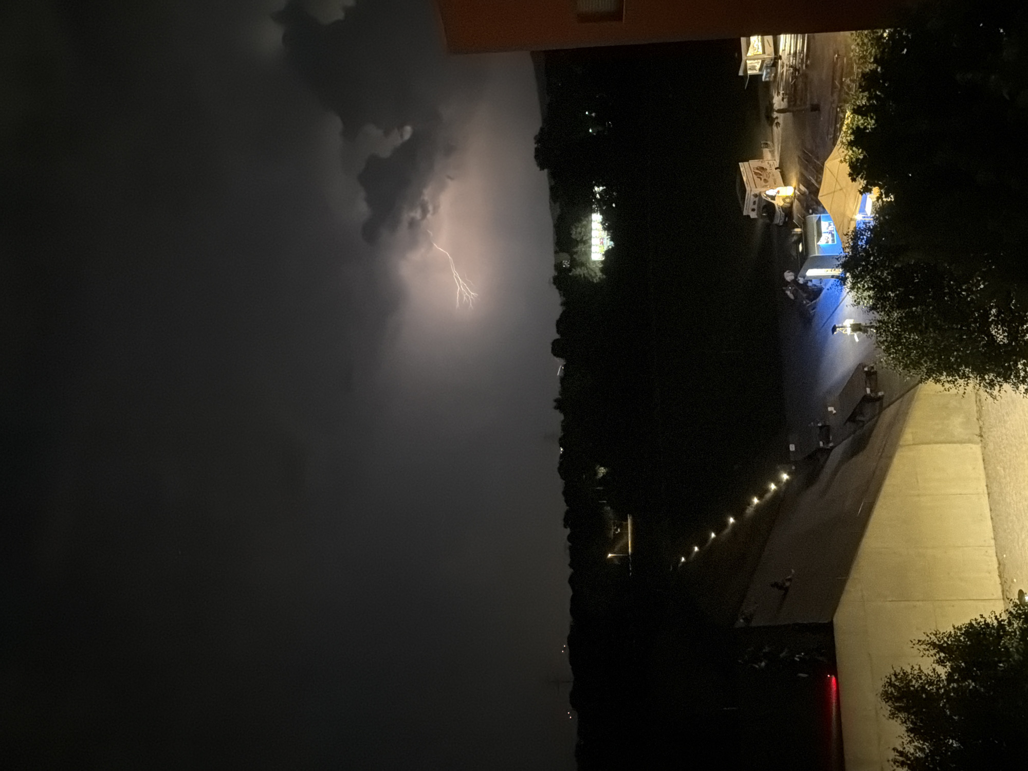 Lightning storm lights up the night sky over Glattbrugg