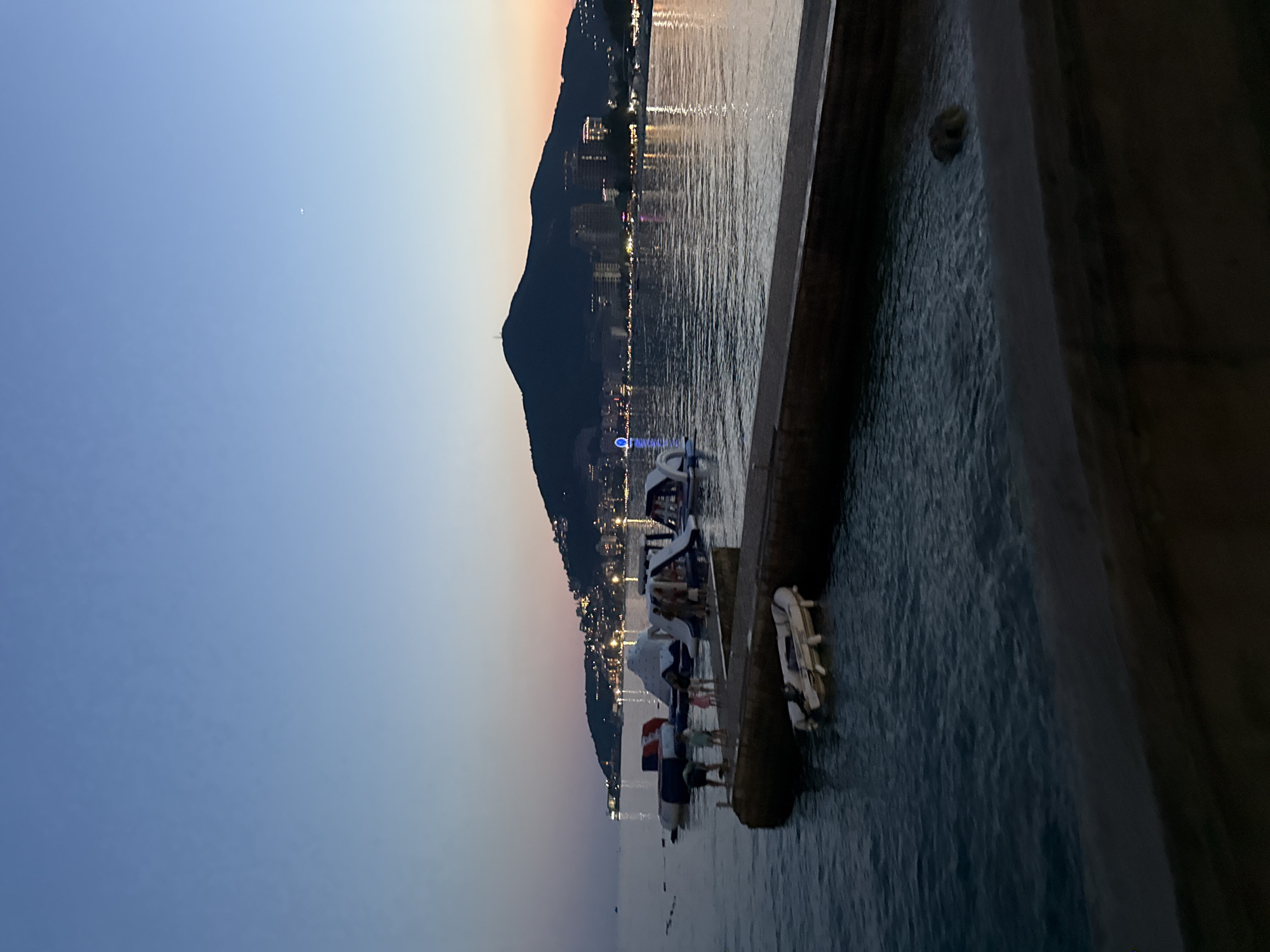 Sunset to nightfall along the Budva waterfront, Montenegro