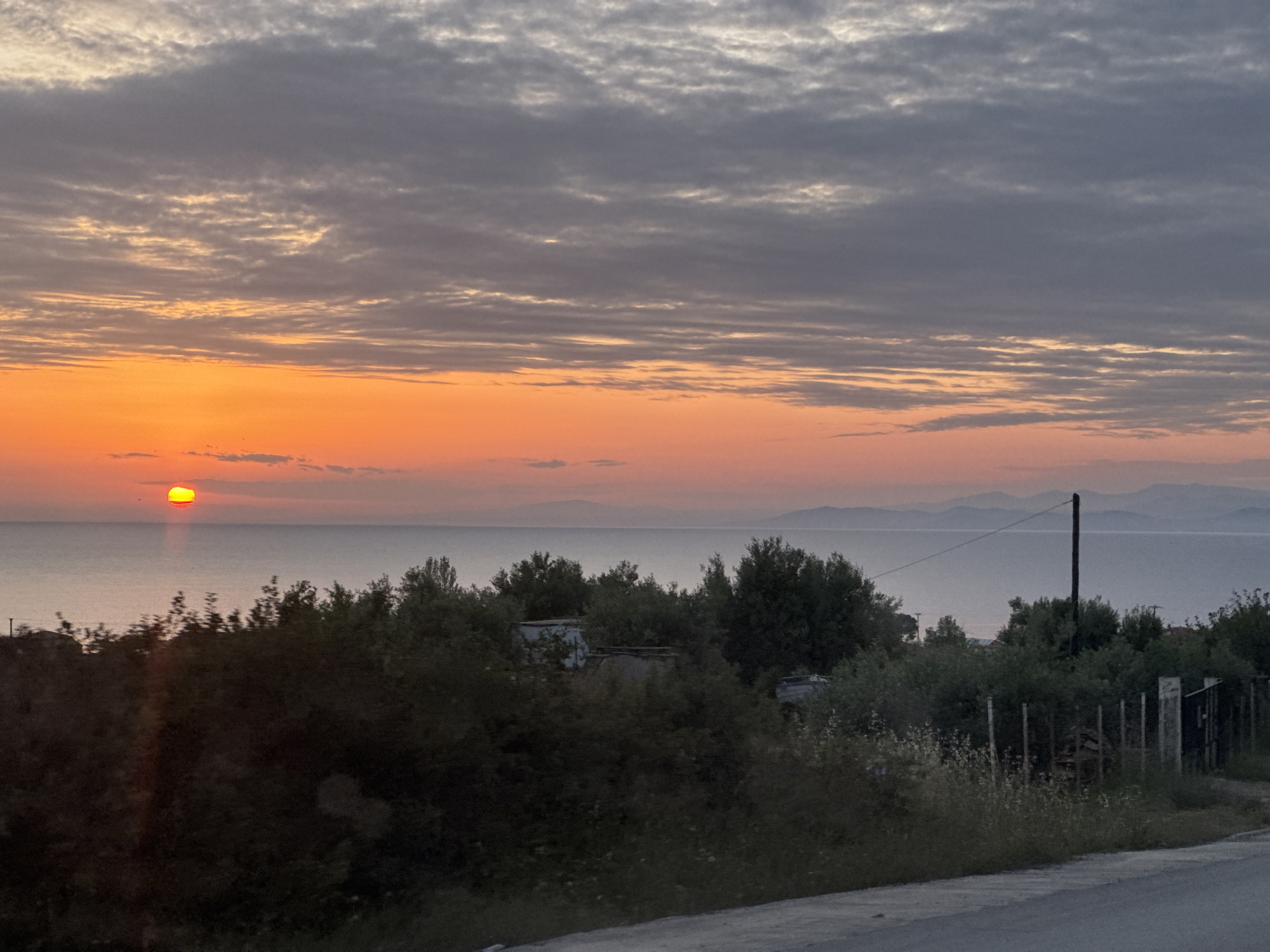 Sunset observed over sea in Sithonia, Greece