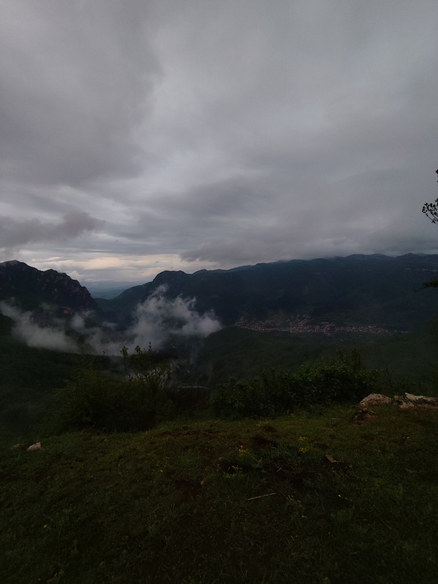Overcast afternoon captured across Vratsa Bulgaria's mountainous landscape
