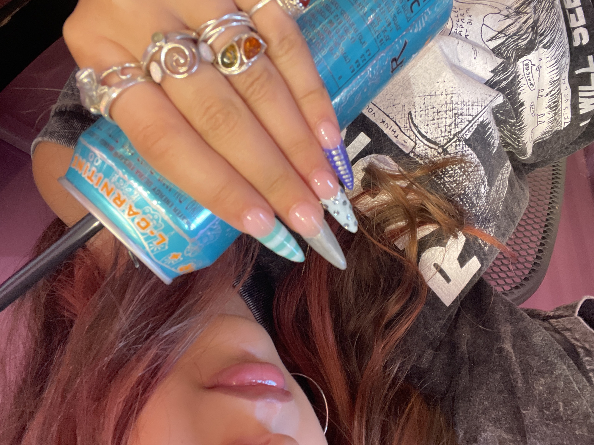 Selfie session with Monster Energy and statement nails, Raanana