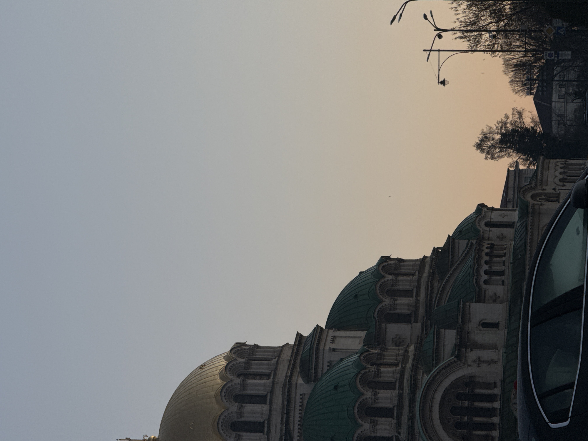 Alexander Nevsky Cathedral photographed from street level in Sofia