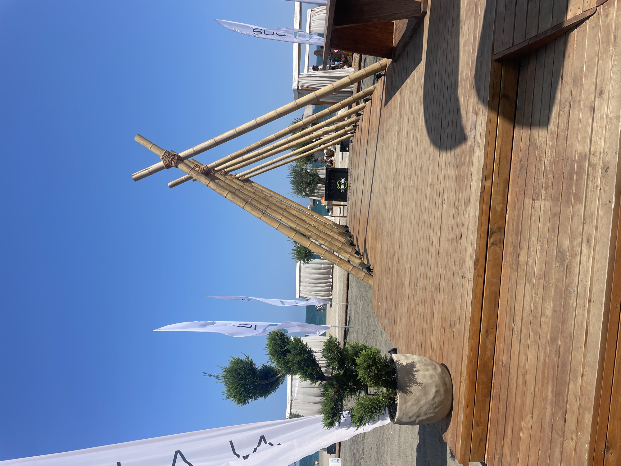 IQOS-branded beach setup on the Burgas shoreline