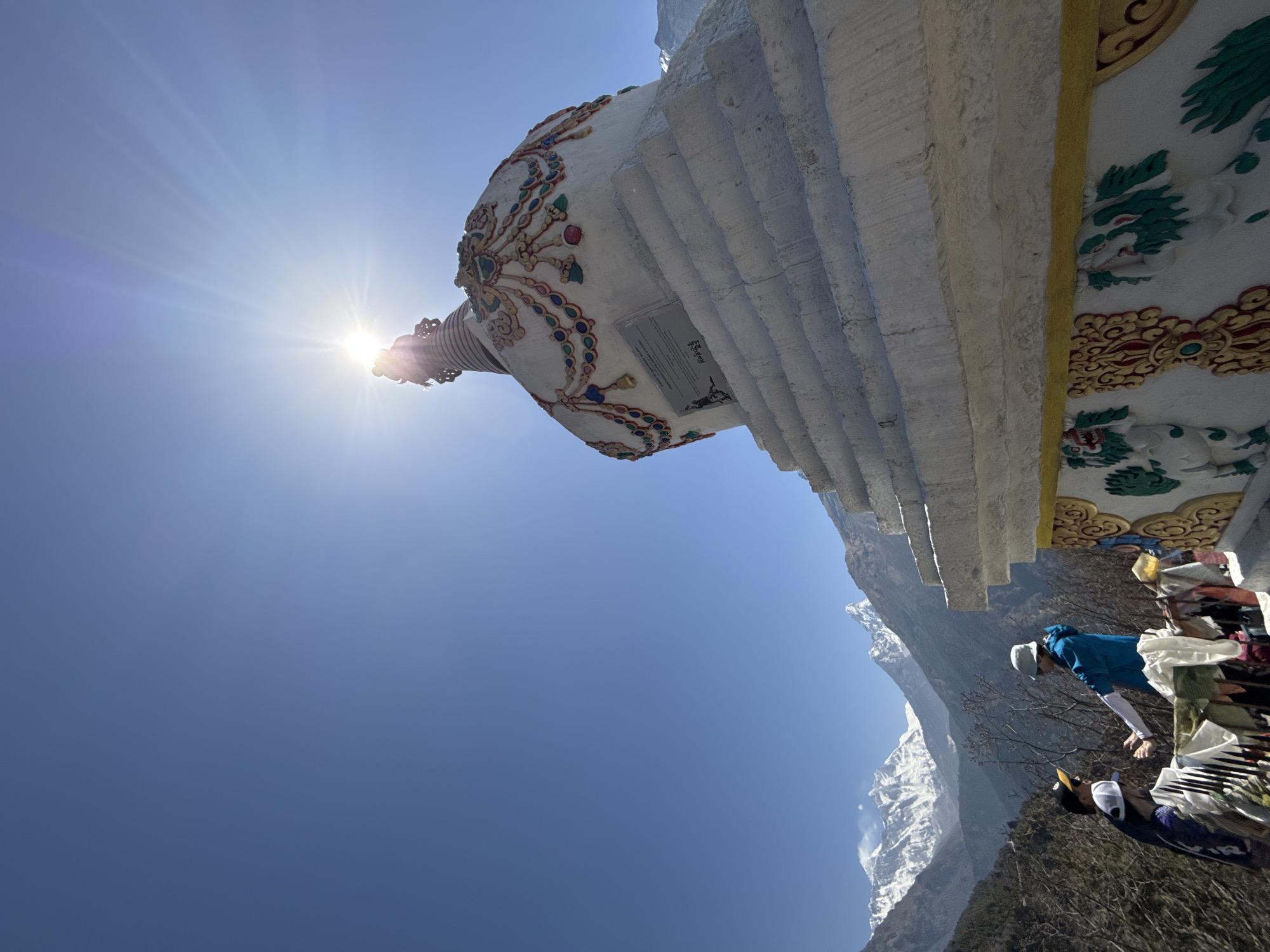 Morning gathering observed at Khumjung monastery stupa, Nepal