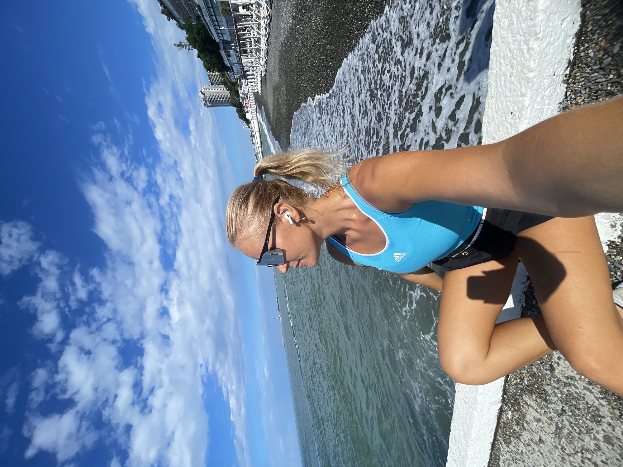 Morning activity along Sochi's Black Sea promenade