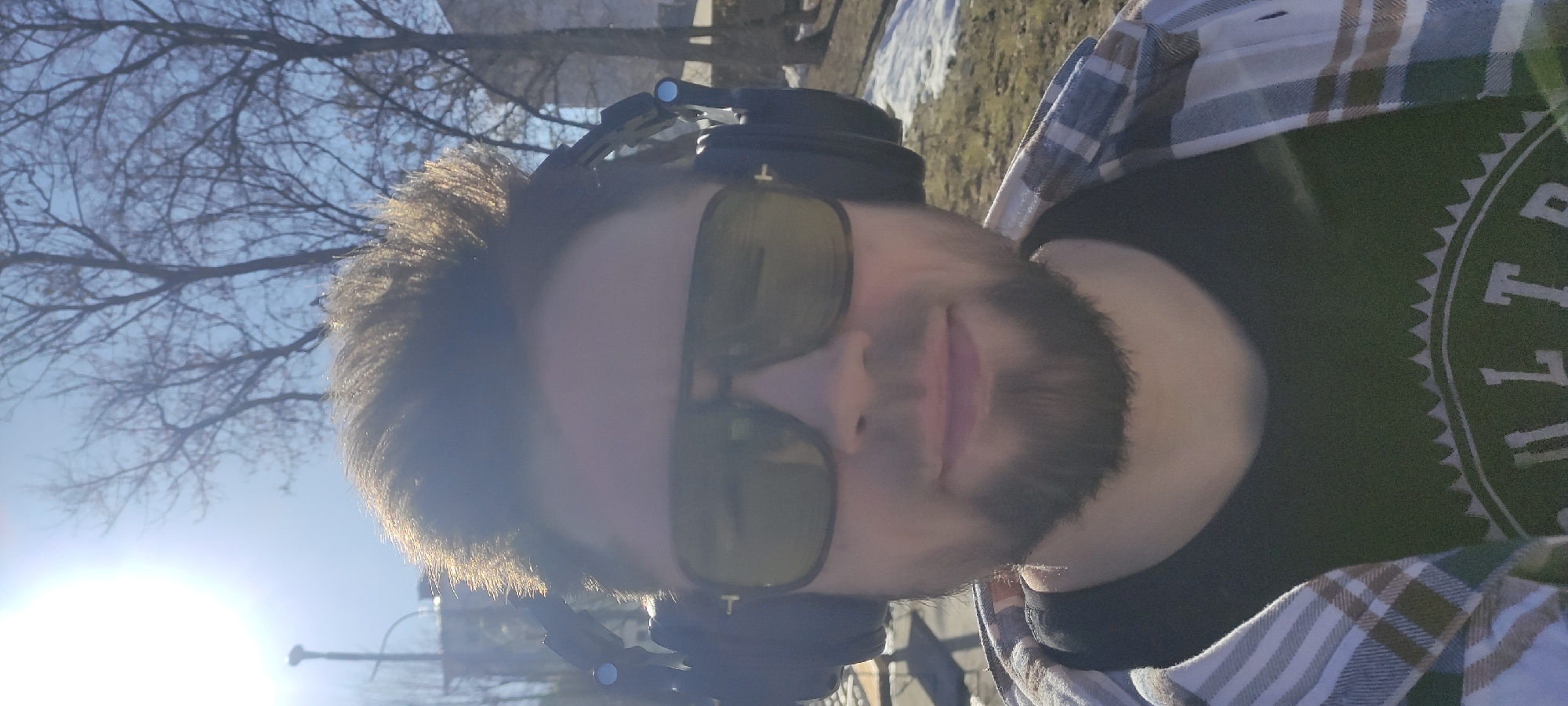 Person enjoys sunny winter day outdoors in Fryazino