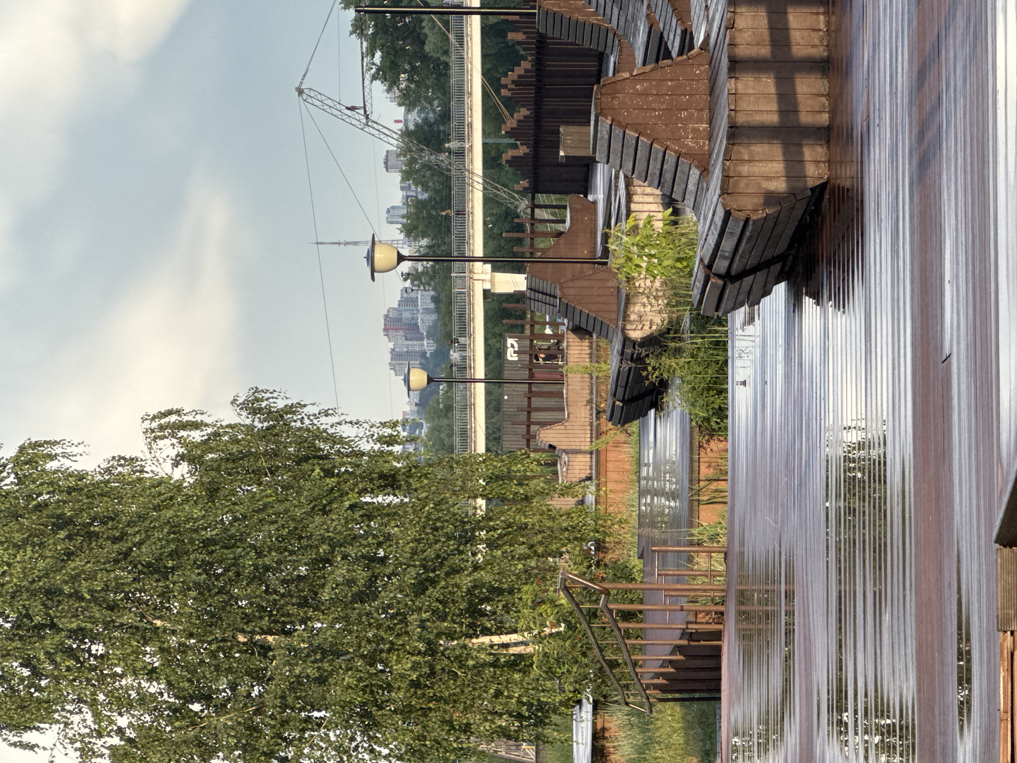 Cable wakeboarding session on a Nizhny Novgorod urban waterfront