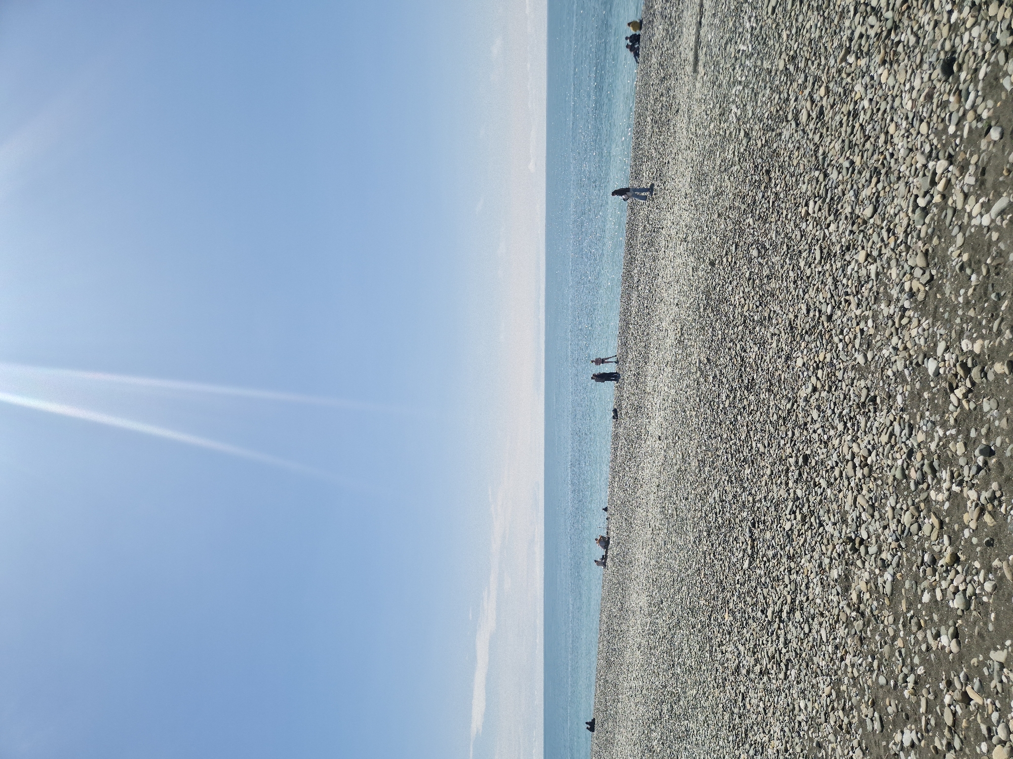 Clear sunny morning observed at Sochi beach