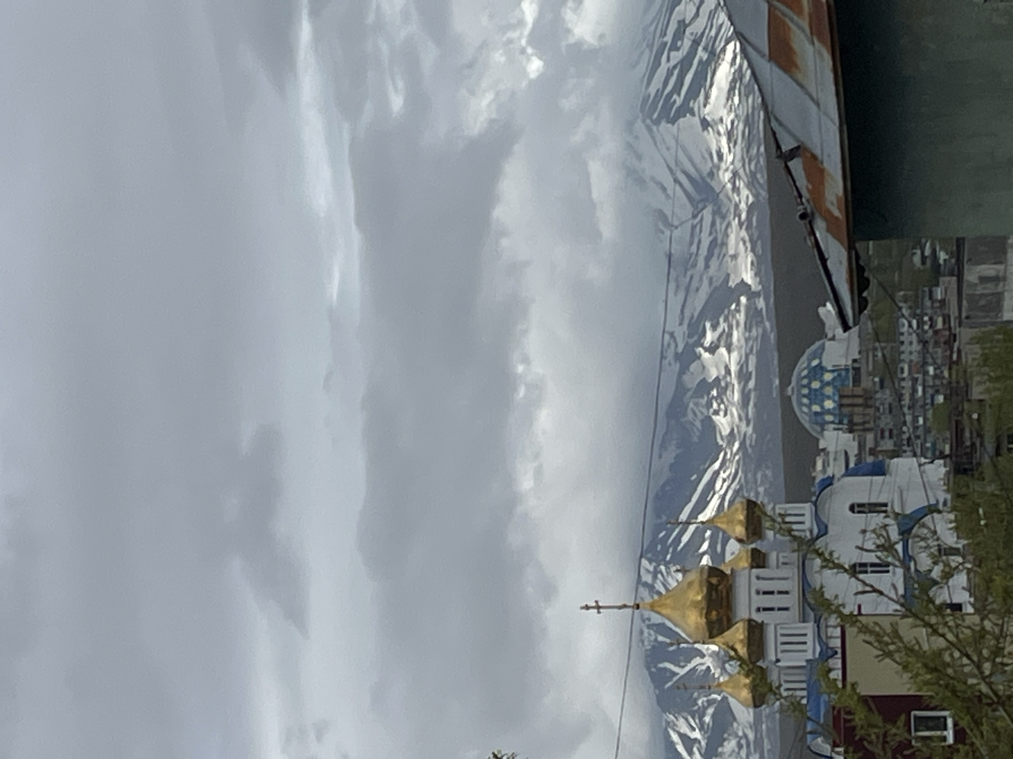 Orthodox churches and mountains captured in Petropavlovsk-Kamchatsky panoramas