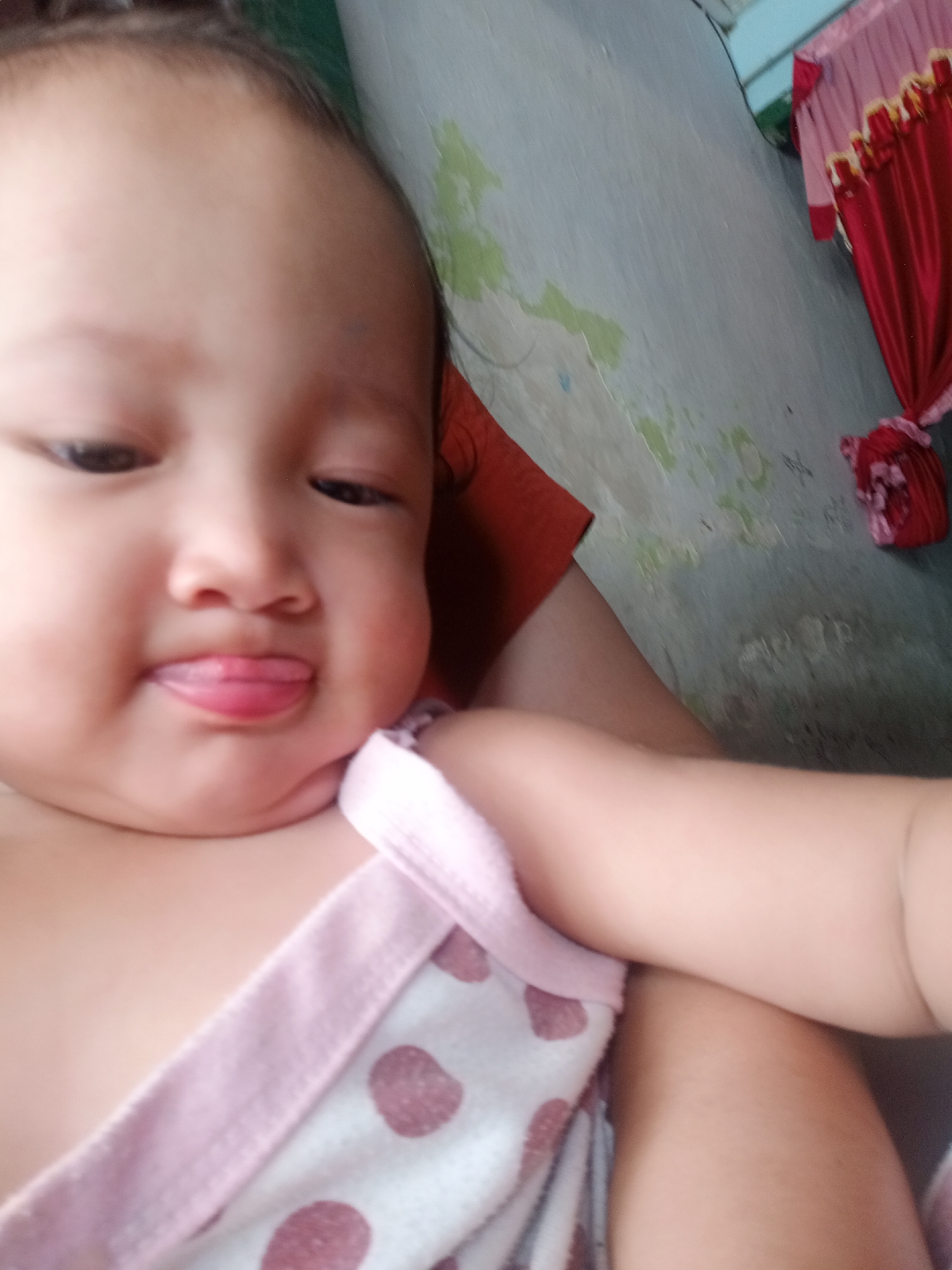 Children play at home in Bungur Indonesia morning