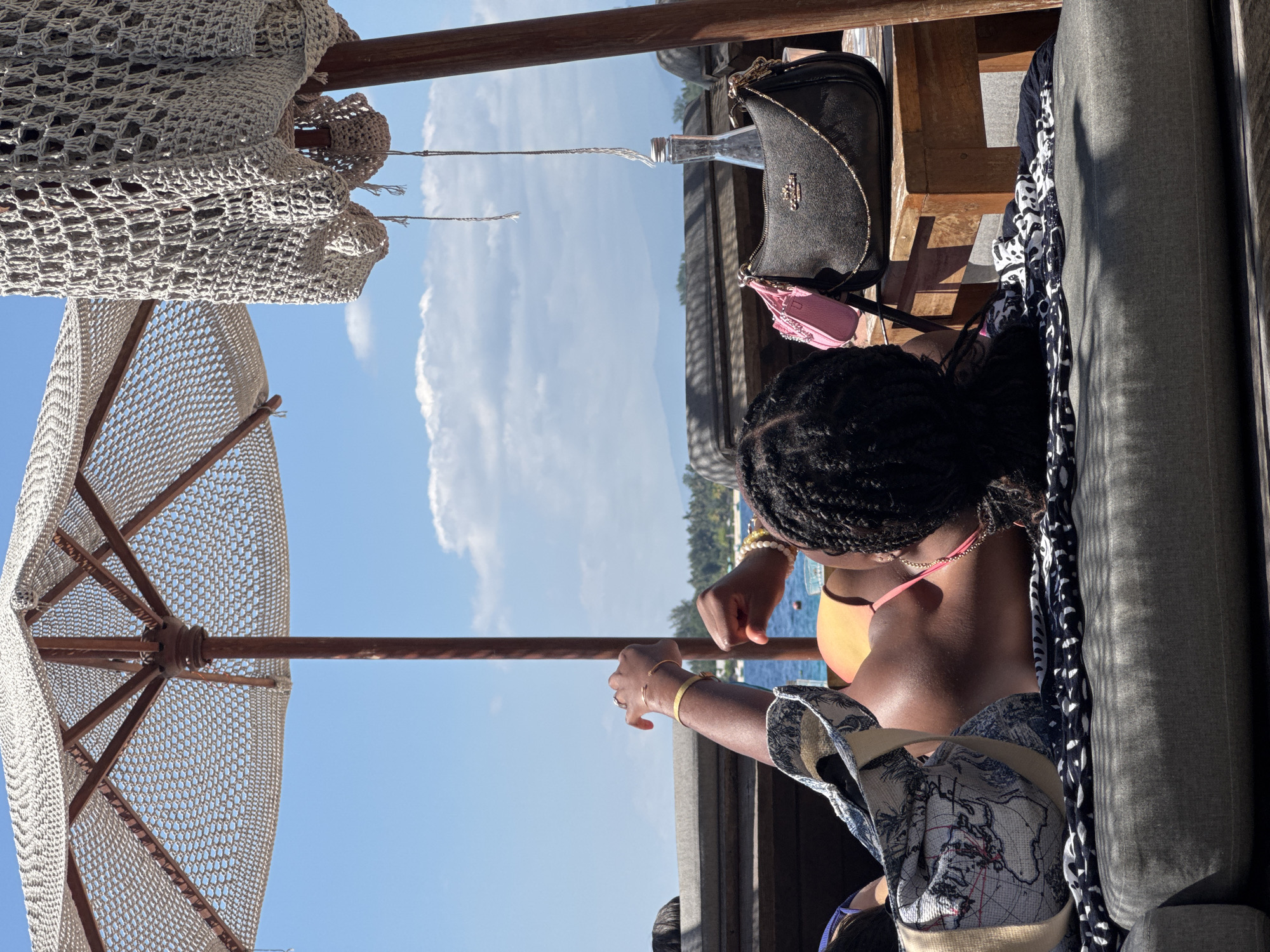 Lazy beach day on the loungers at Gili Trawangan