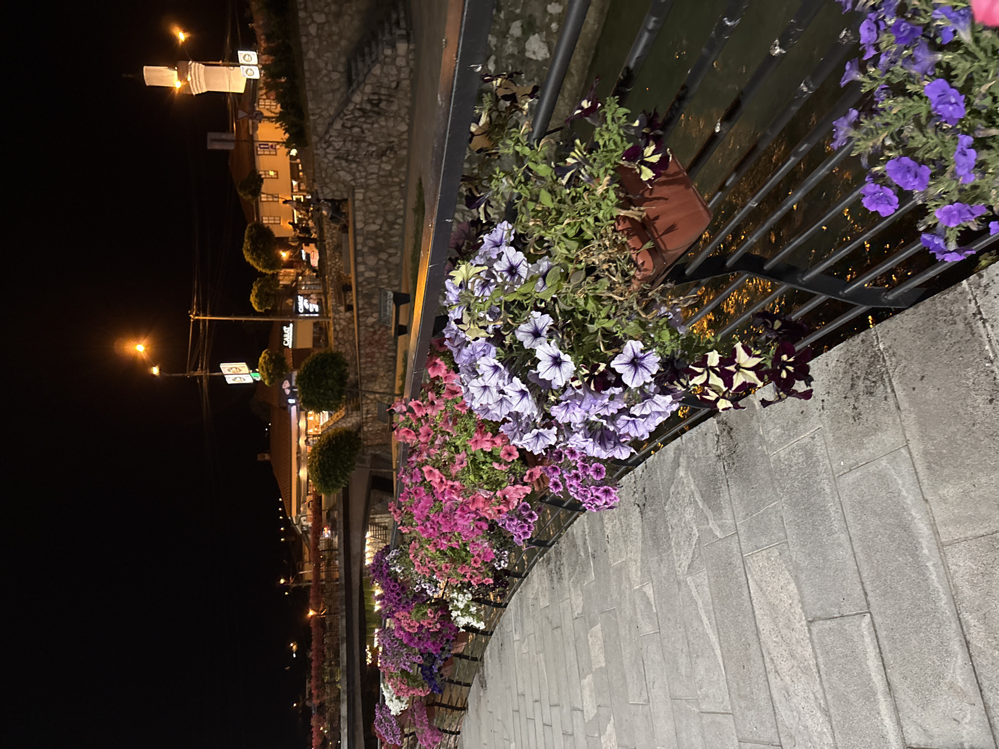 Evening stroll through a historic city center at night