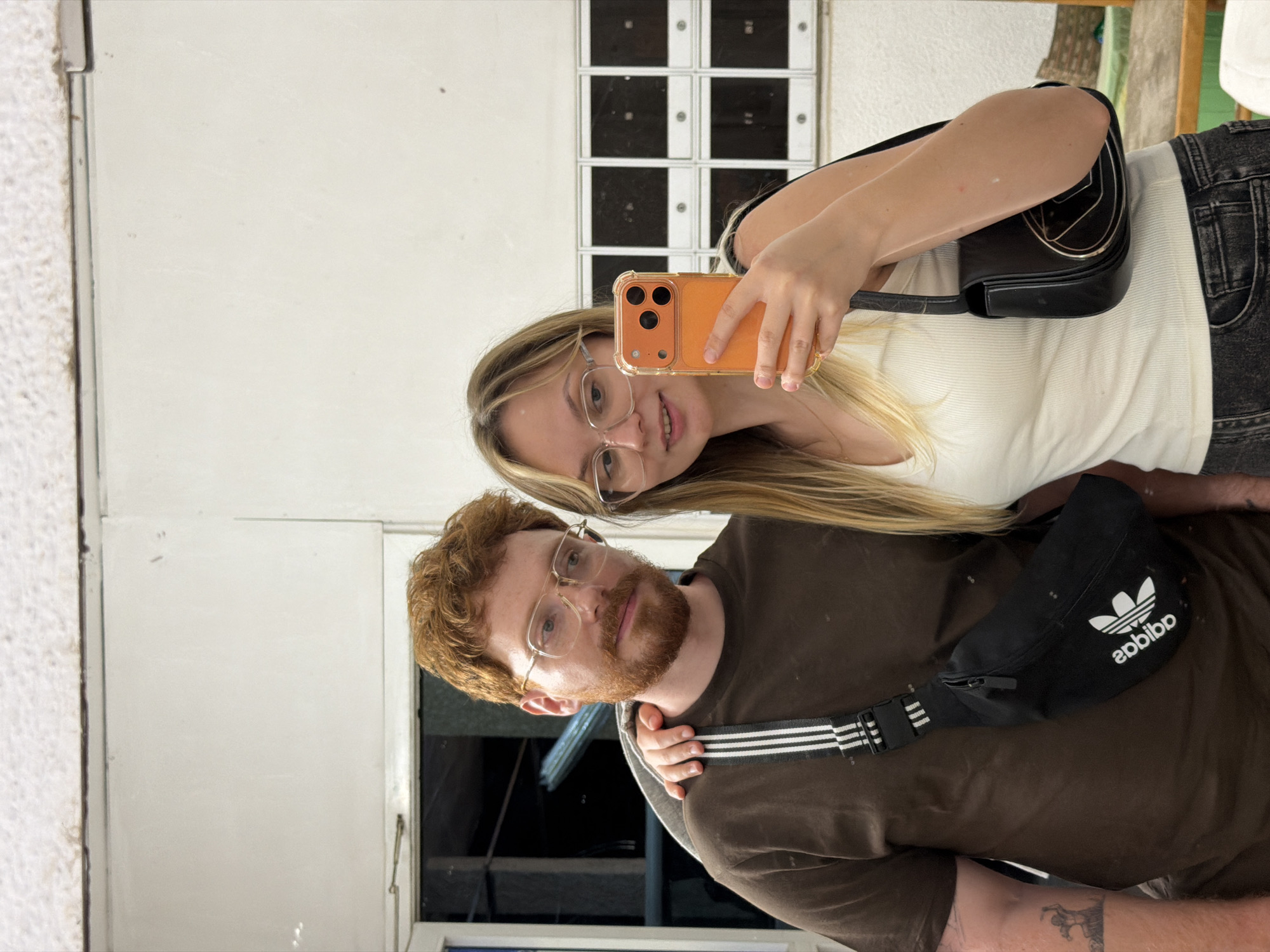 Couple takes mirror selfie in Rehovot