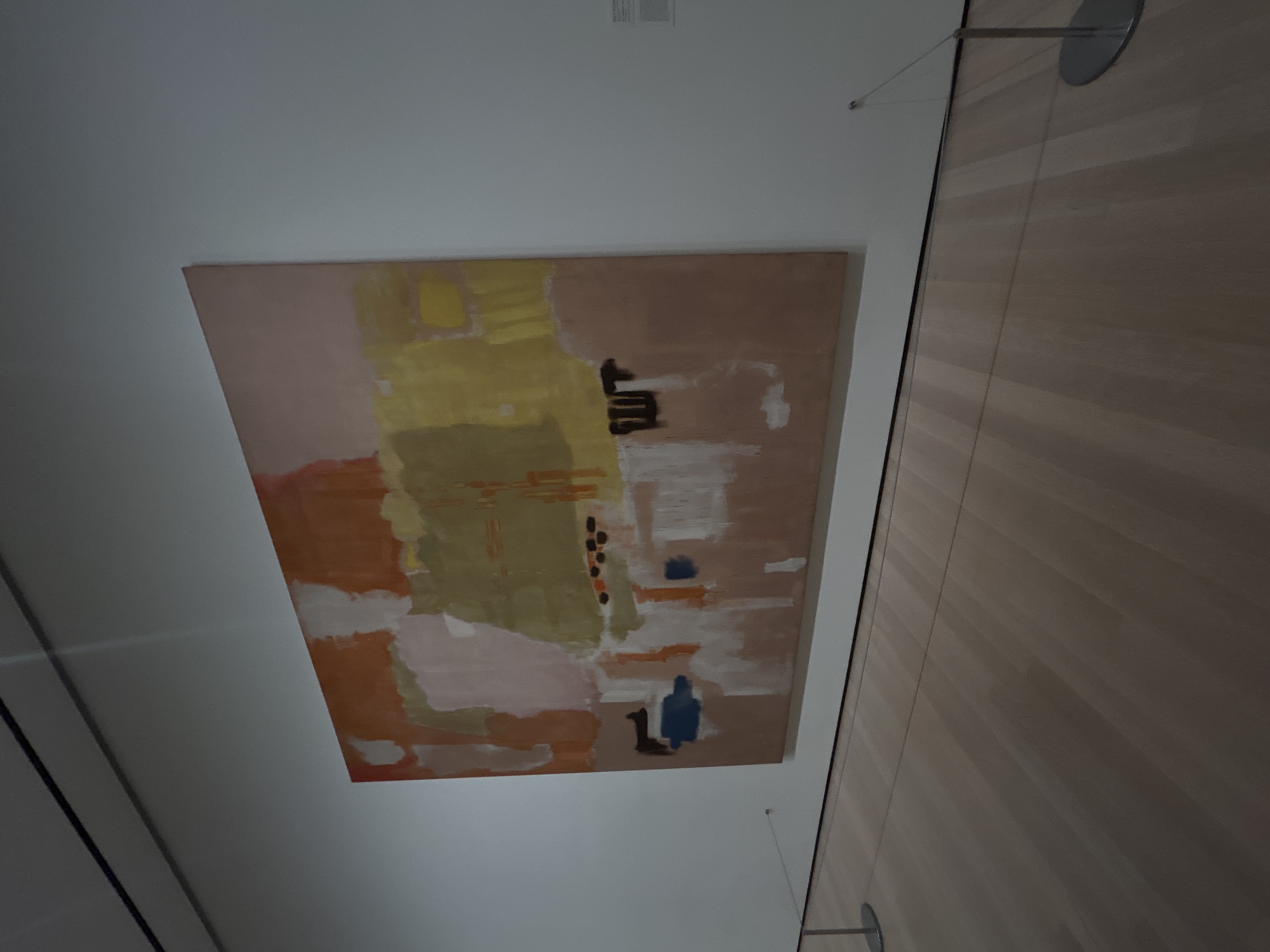 Gallery visitor documents abstract art exhibits in New York