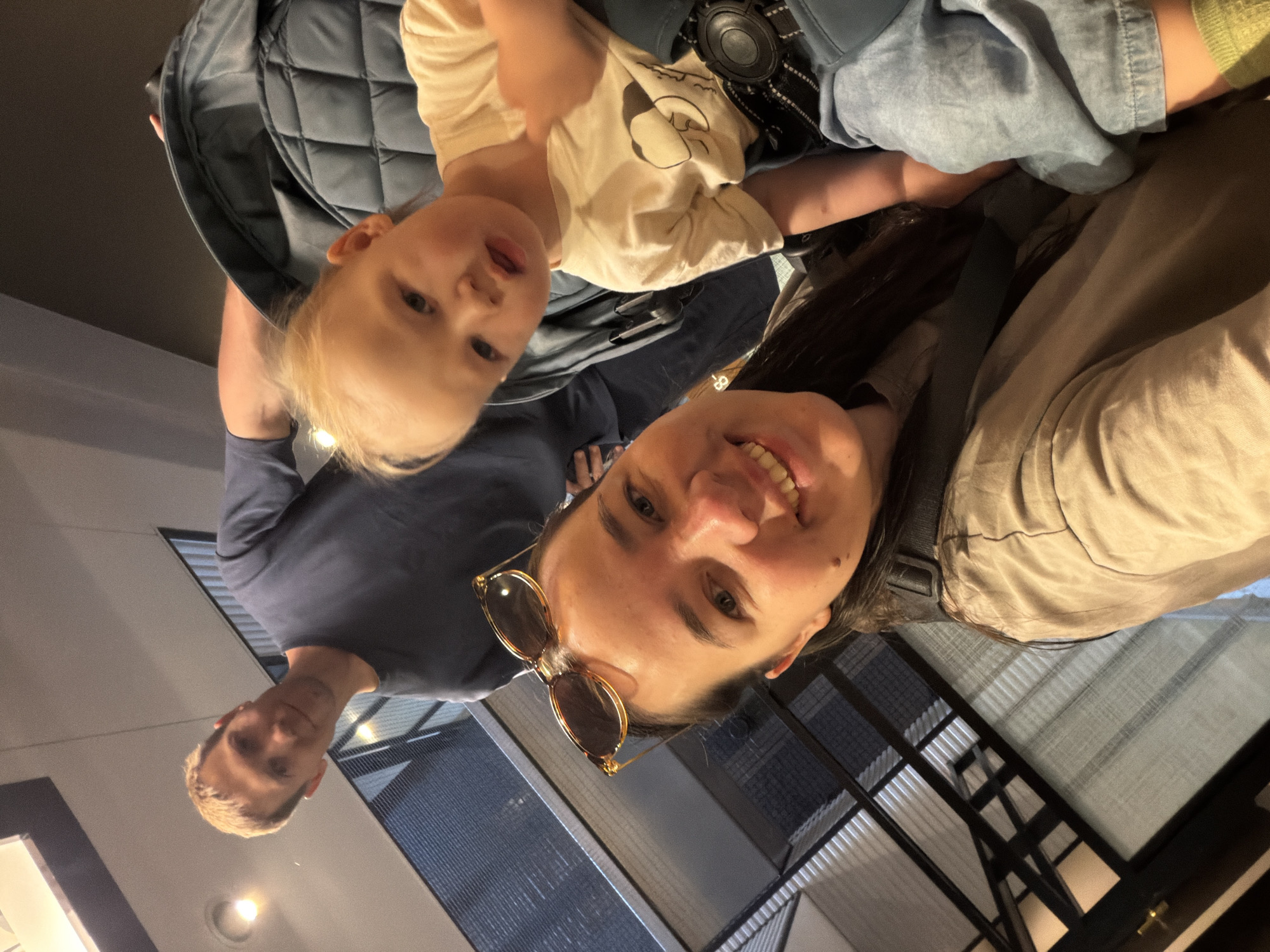 Family enjoys smoothies during casual outing in Chuo, Japan