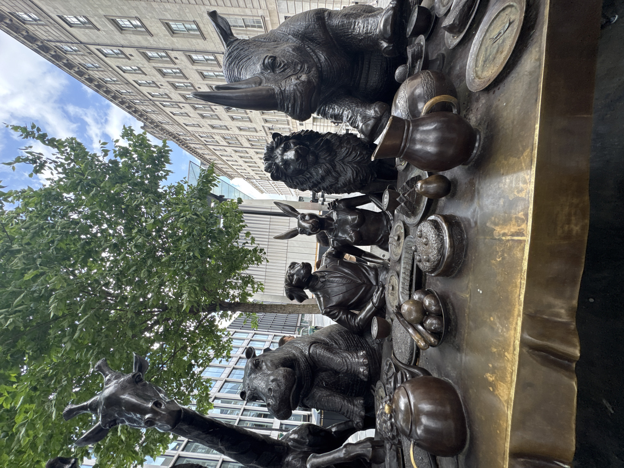 Bronze Animal Sculpture Collection Documented in Urban Setting