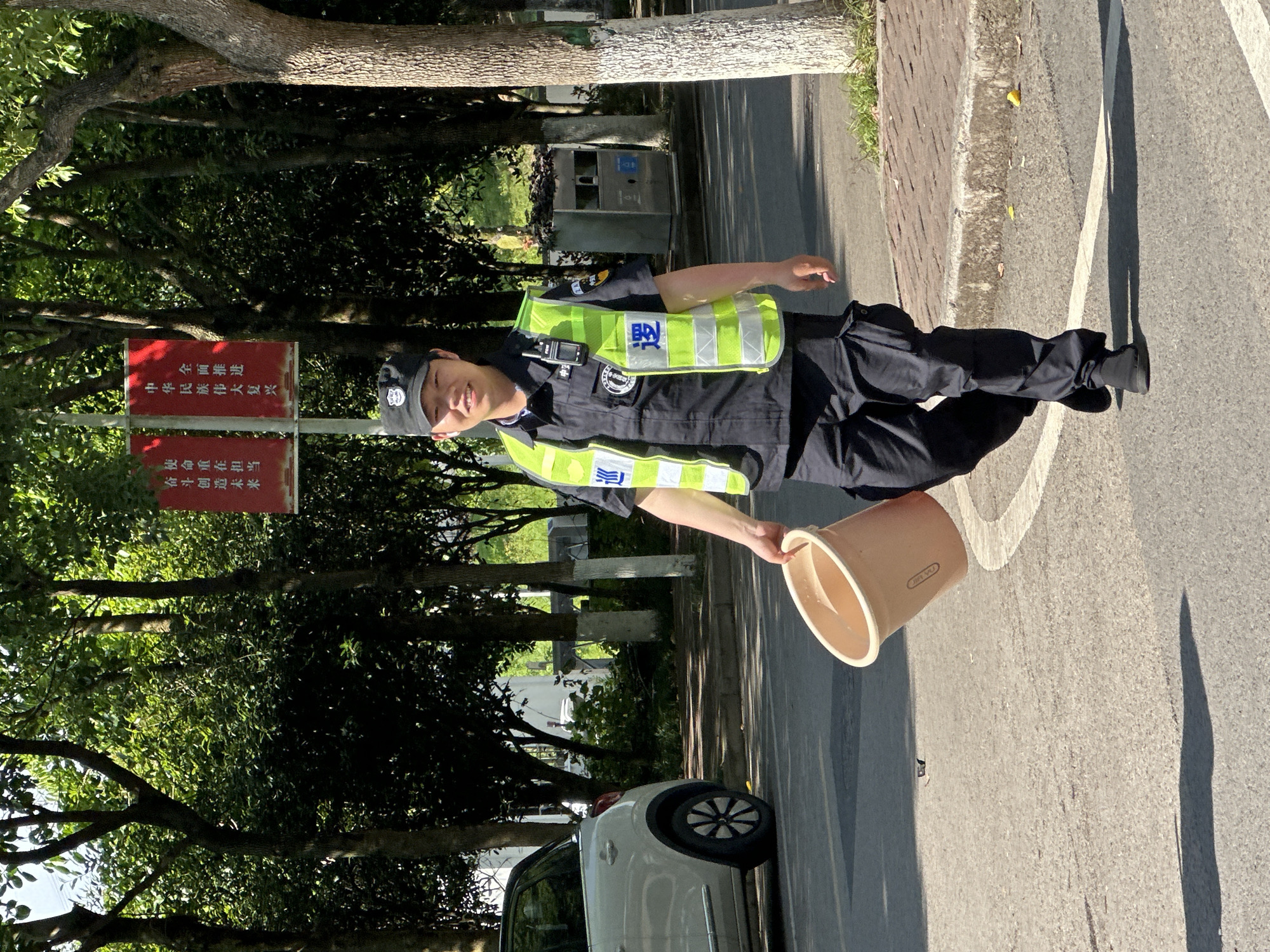 Morning street activity observed in Jiangjin, China