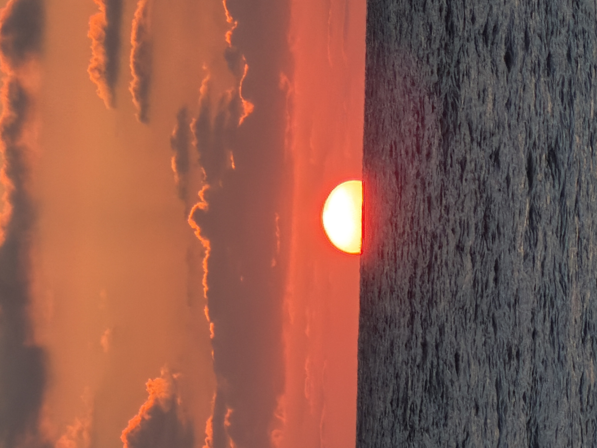 Sunset observed over Mediterranean Sea near Tel Aviv