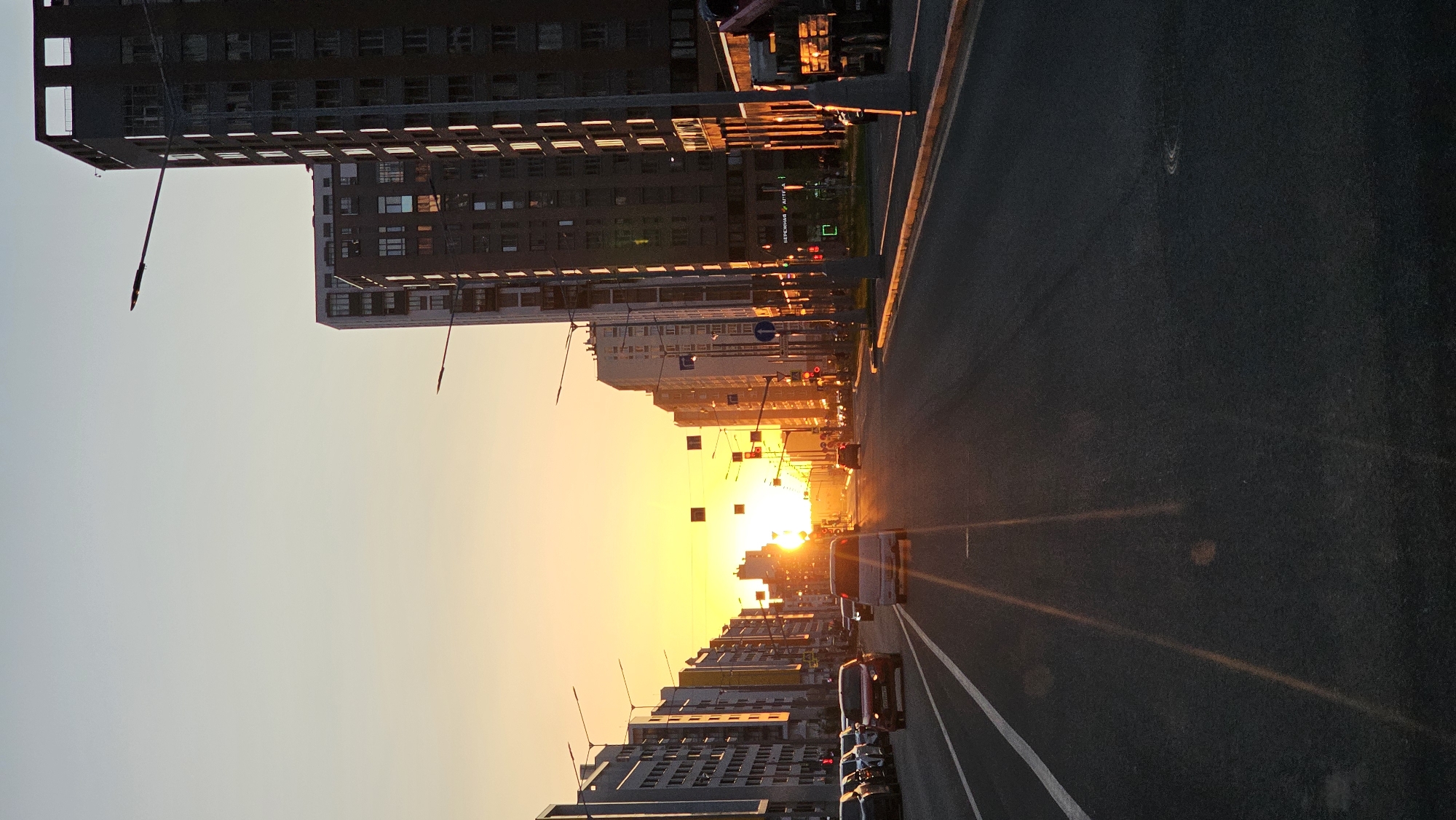 Golden hour light over a Yekaterinburg street