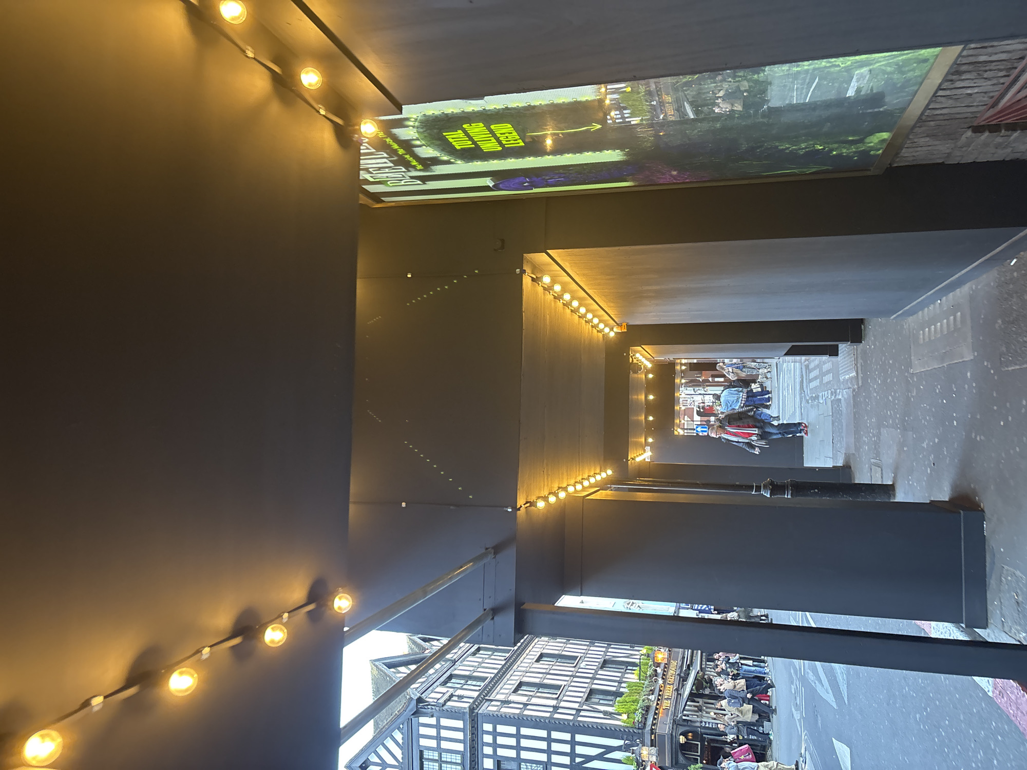 London street scenes feature covered walkway and graffiti art