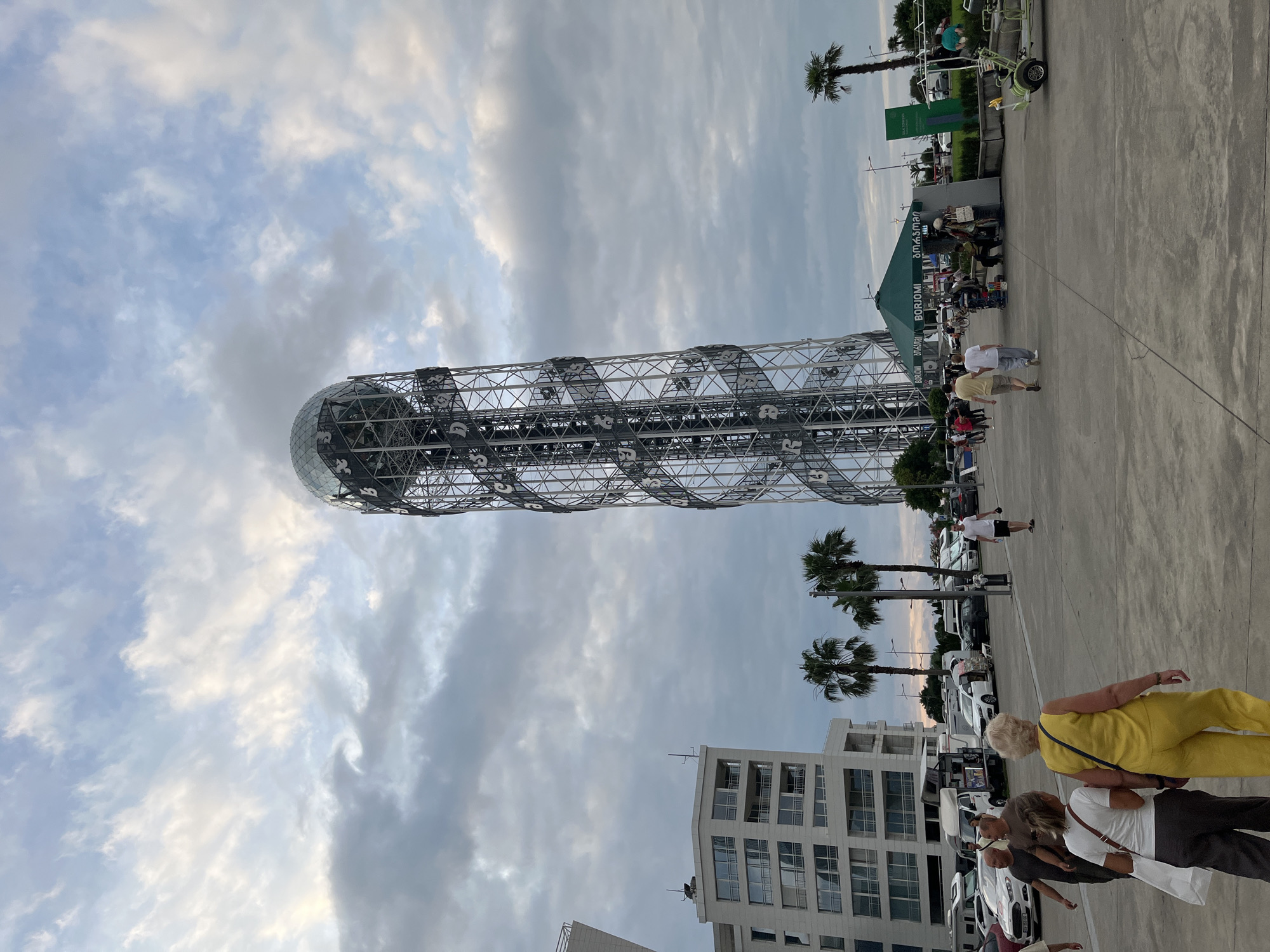 Everyday life around Batumi's modern waterfront on a July afternoon