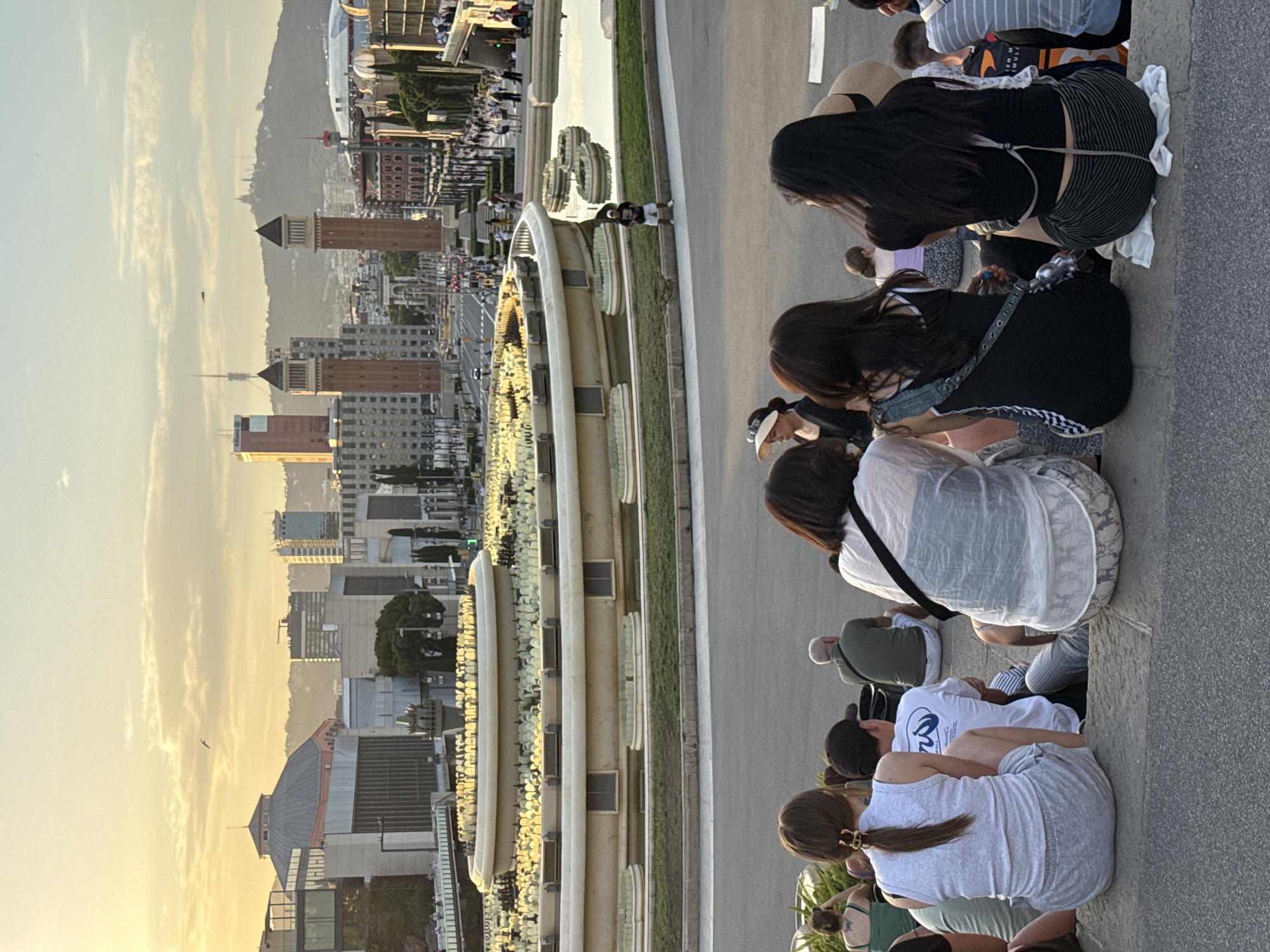 Sunset crowds gather at Montjuïc overlooking Barcelona's Magic Fountain
