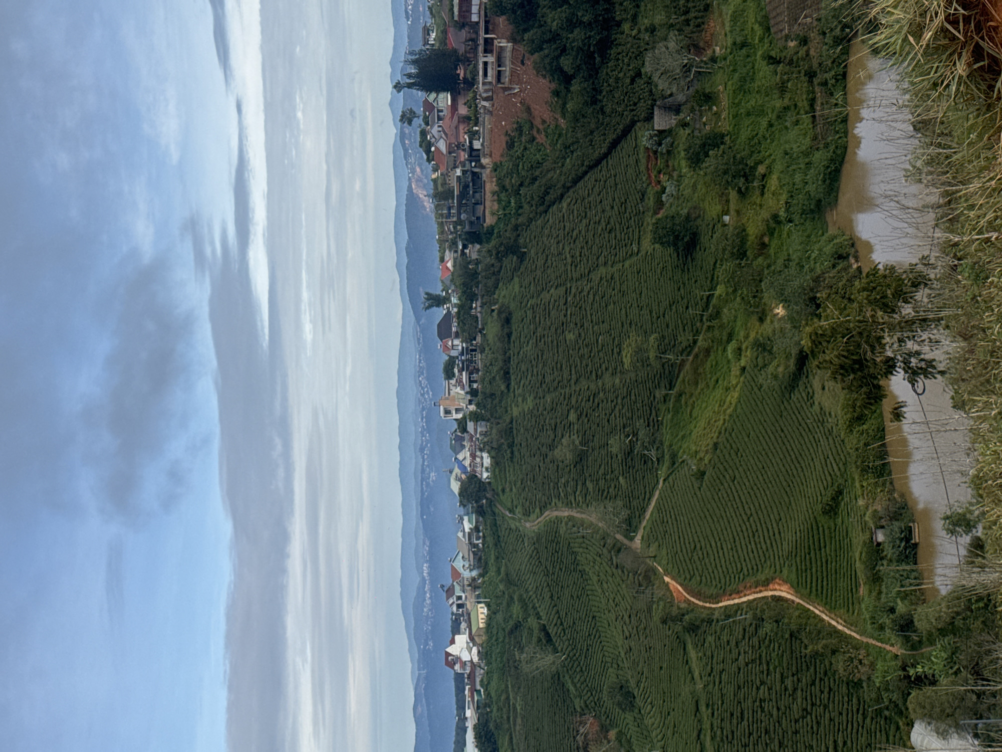 Rural Vietnam landscape documented with terraced fields, wind turbines