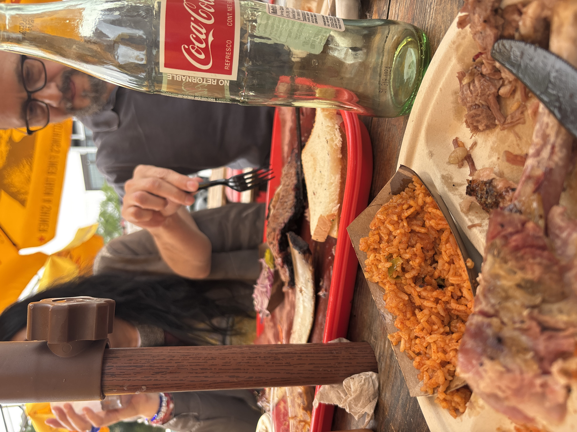 Outdoor dining scene documented in Austin on Tuesday evening