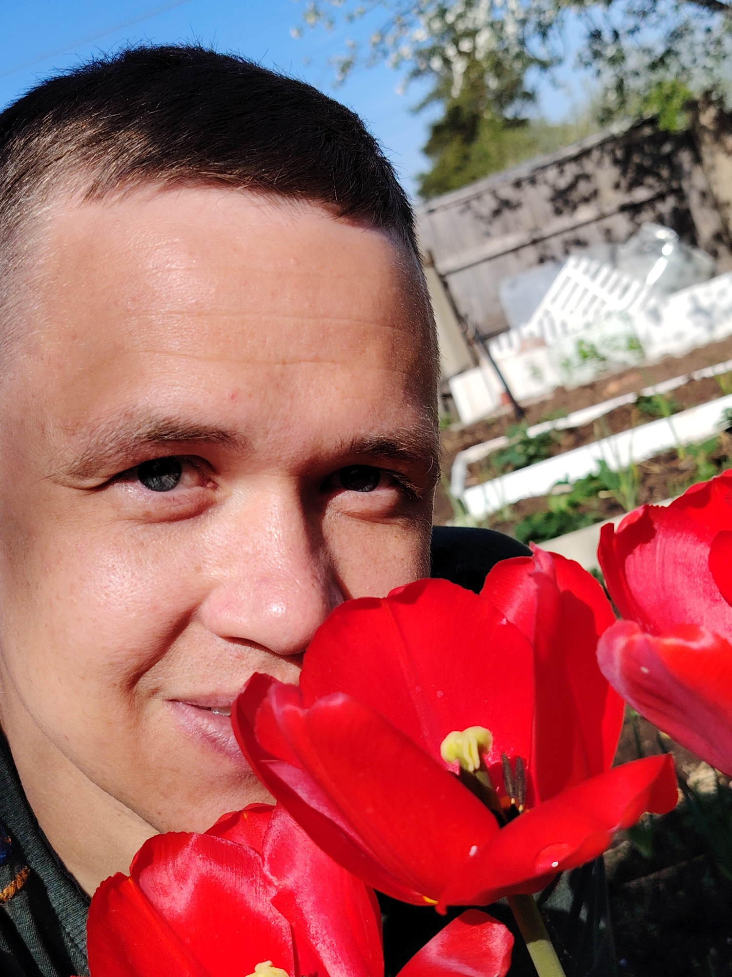 Spring morning moments captured with flowers and vehicle in Chaikovsky