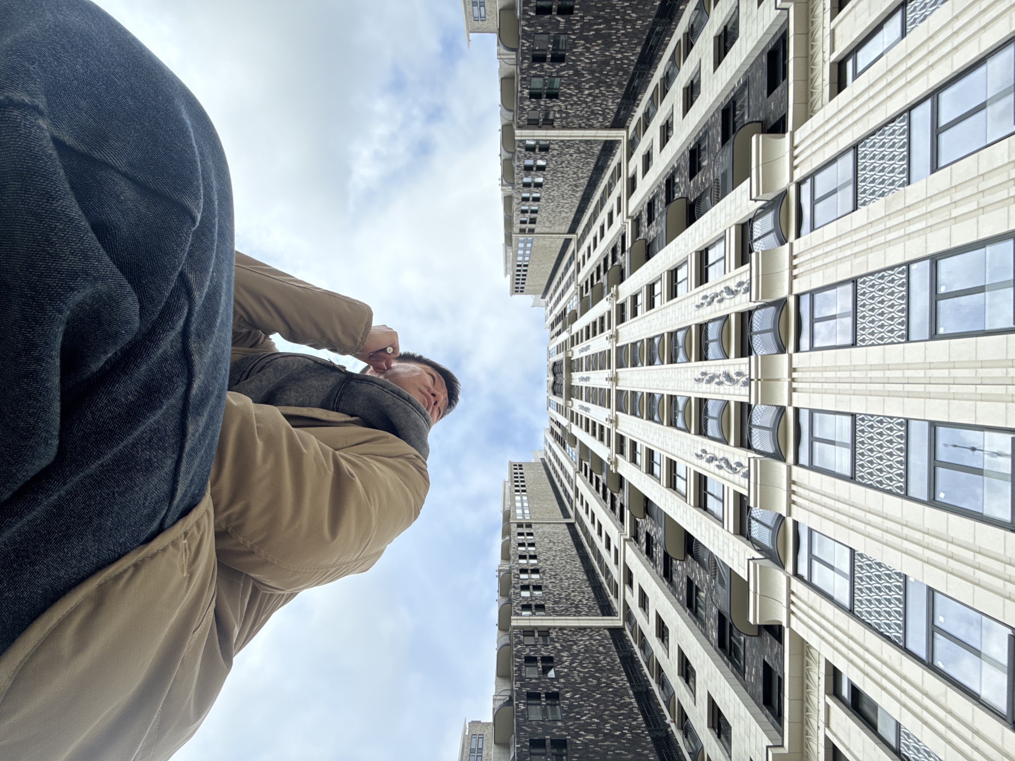 Person observed exploring Khimki's high-rise district early morning