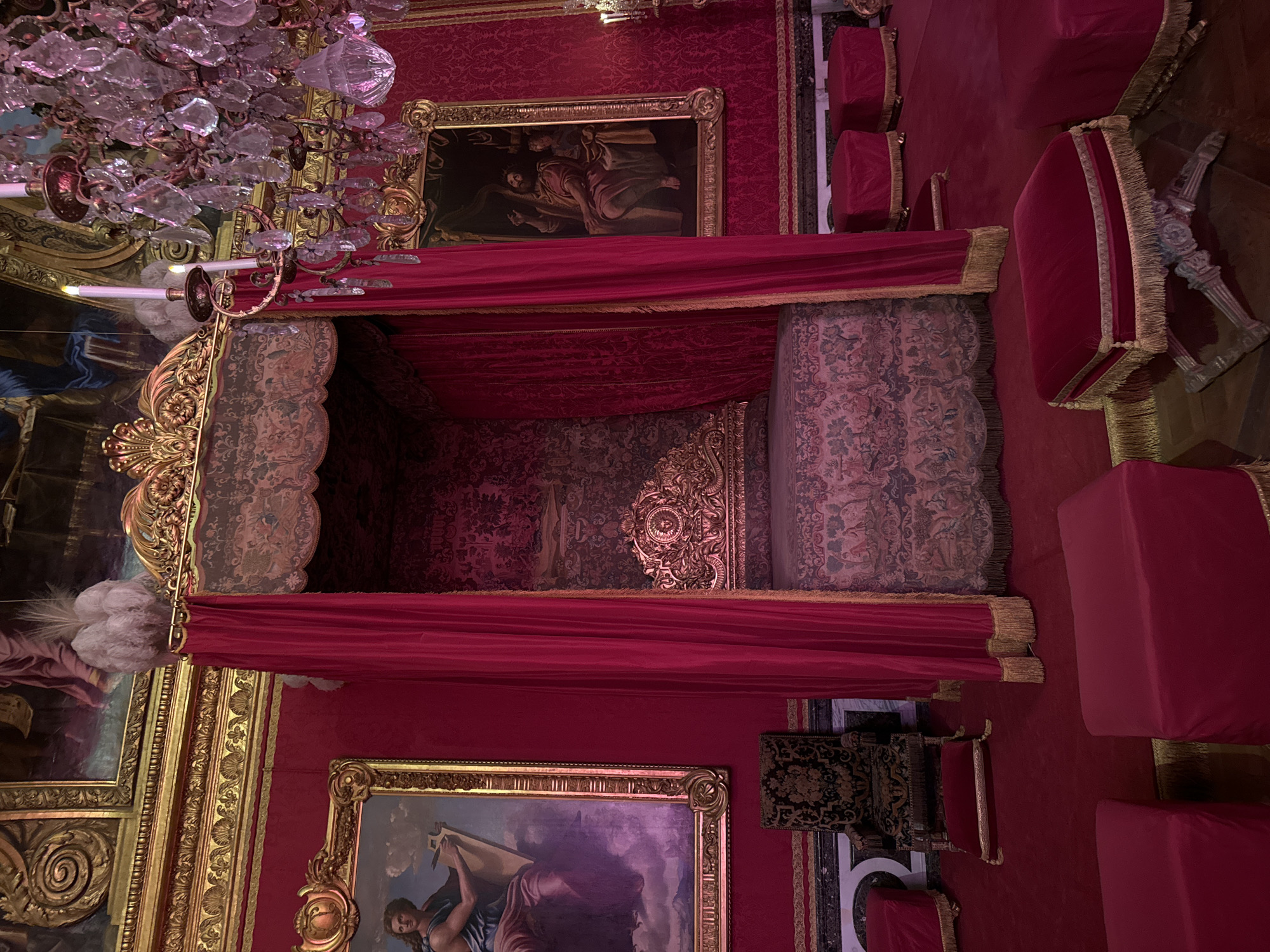 Tourist documents Palace of Versailles interior spaces during morning visit