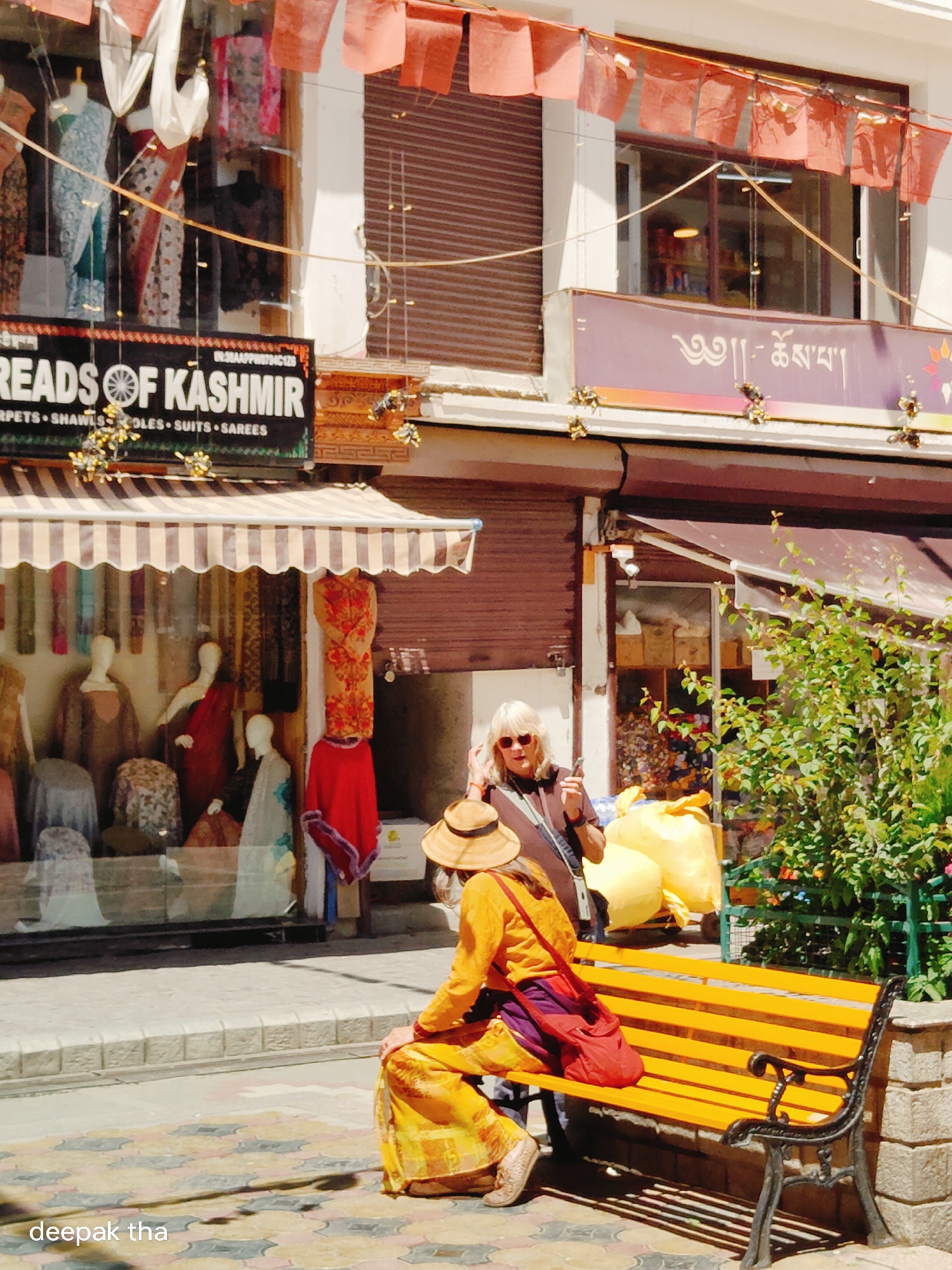 A busy morning along Leh's main market street