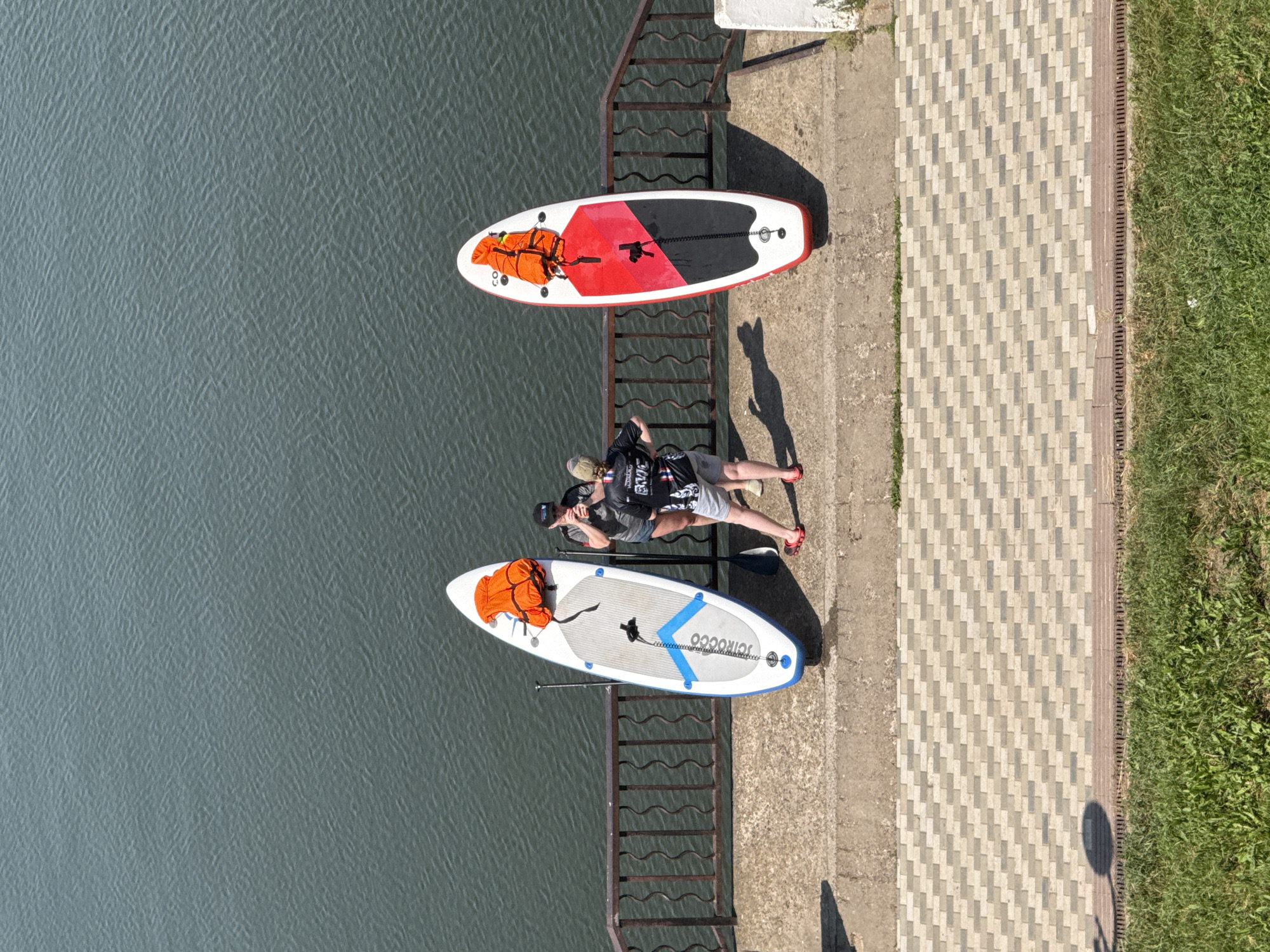 SUPs ready at the Votkinsk Reservoir on a calm morning