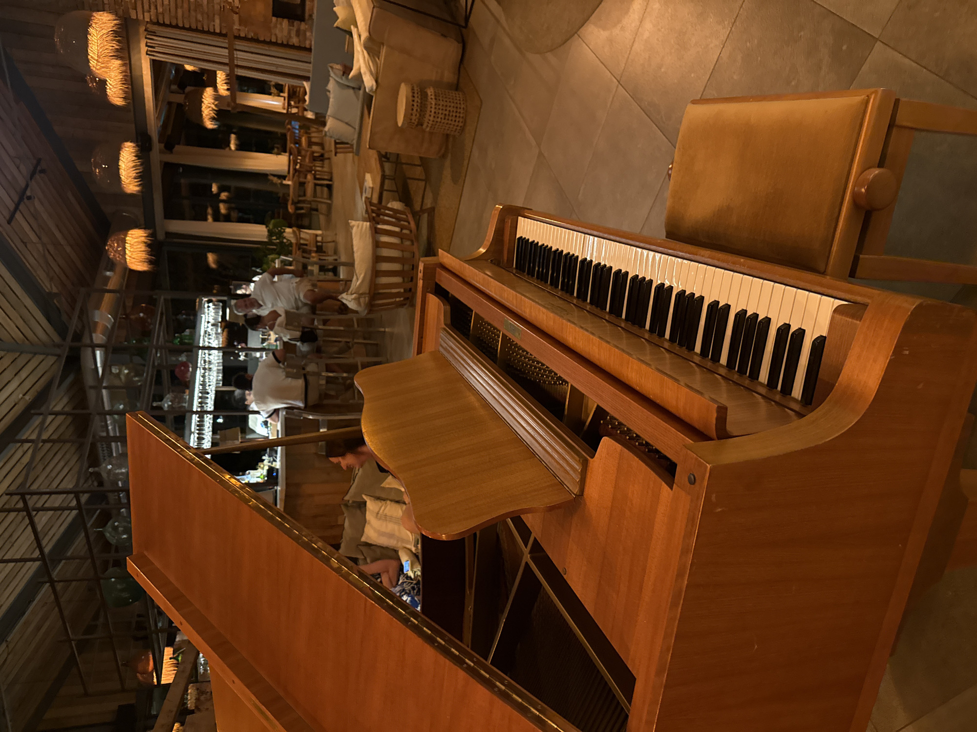 Upscale lounge interiors and a nighttime golf cart ride in Grândola