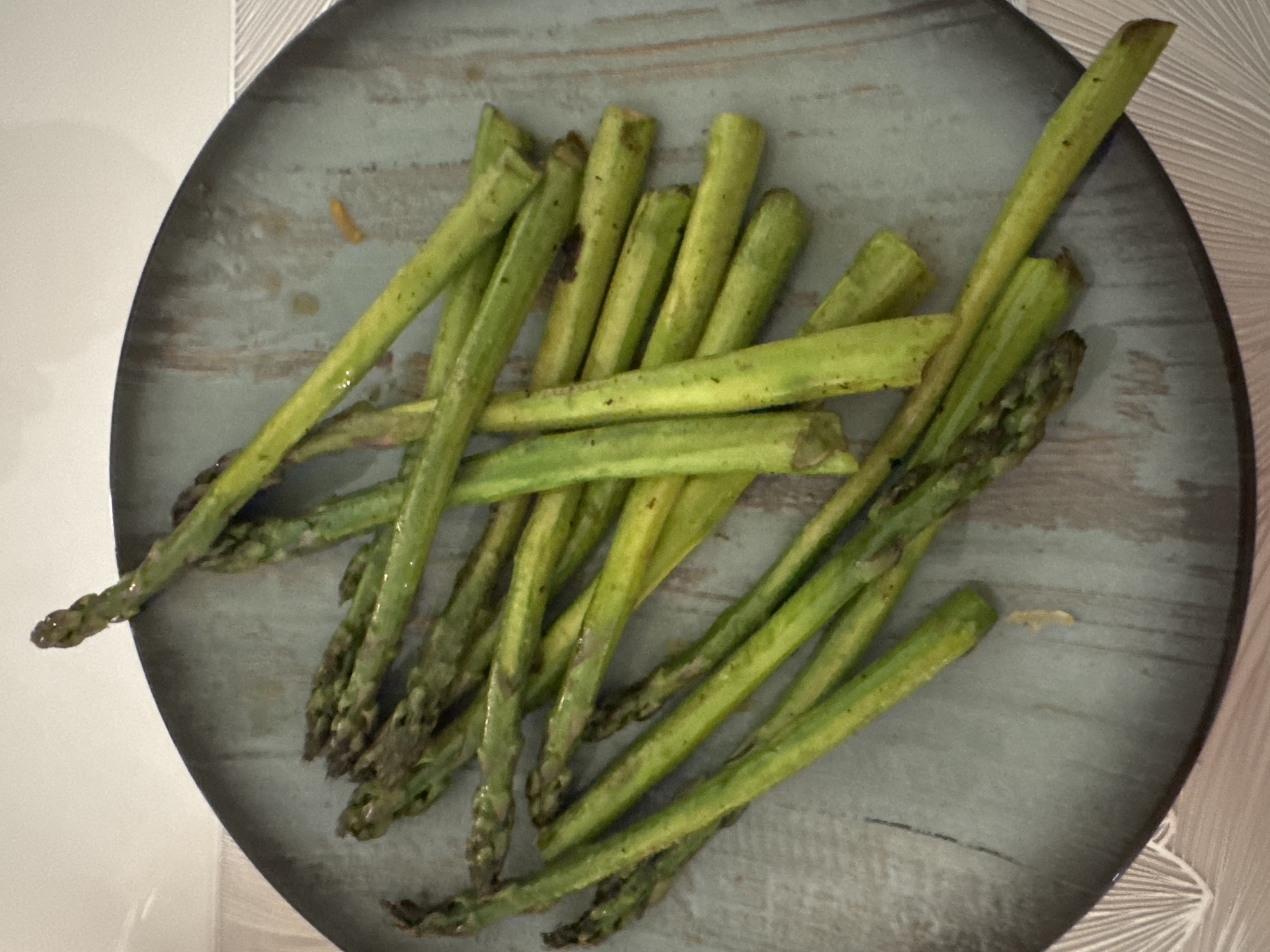 Cooked asparagus meal documented in Sofia, Bulgaria