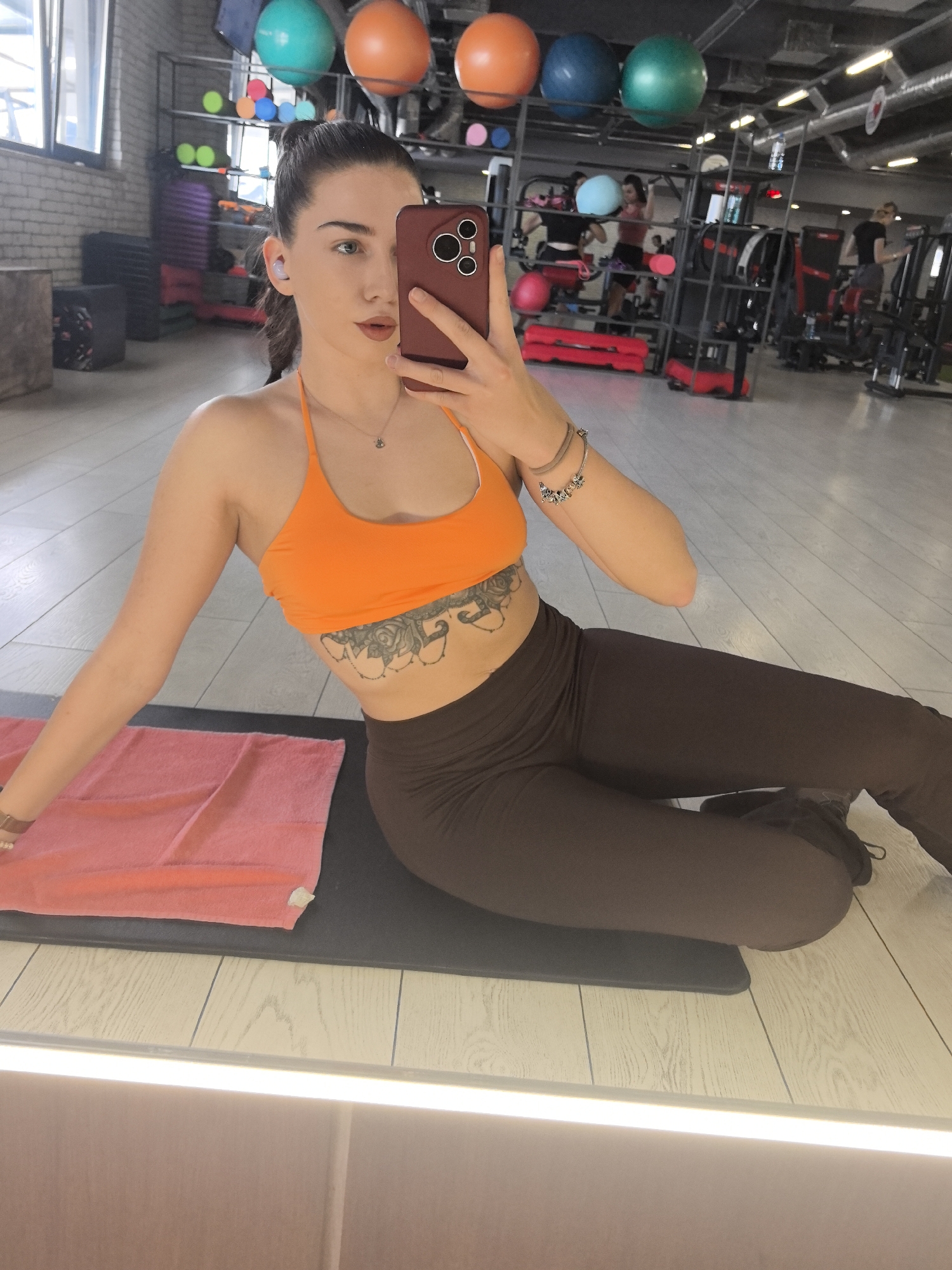 Woman documents workout session at Stara Zagora gym