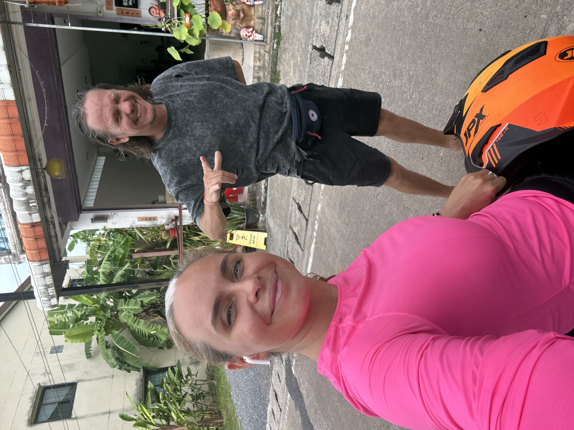 Scooter stop and selfie on a Ko Samui street