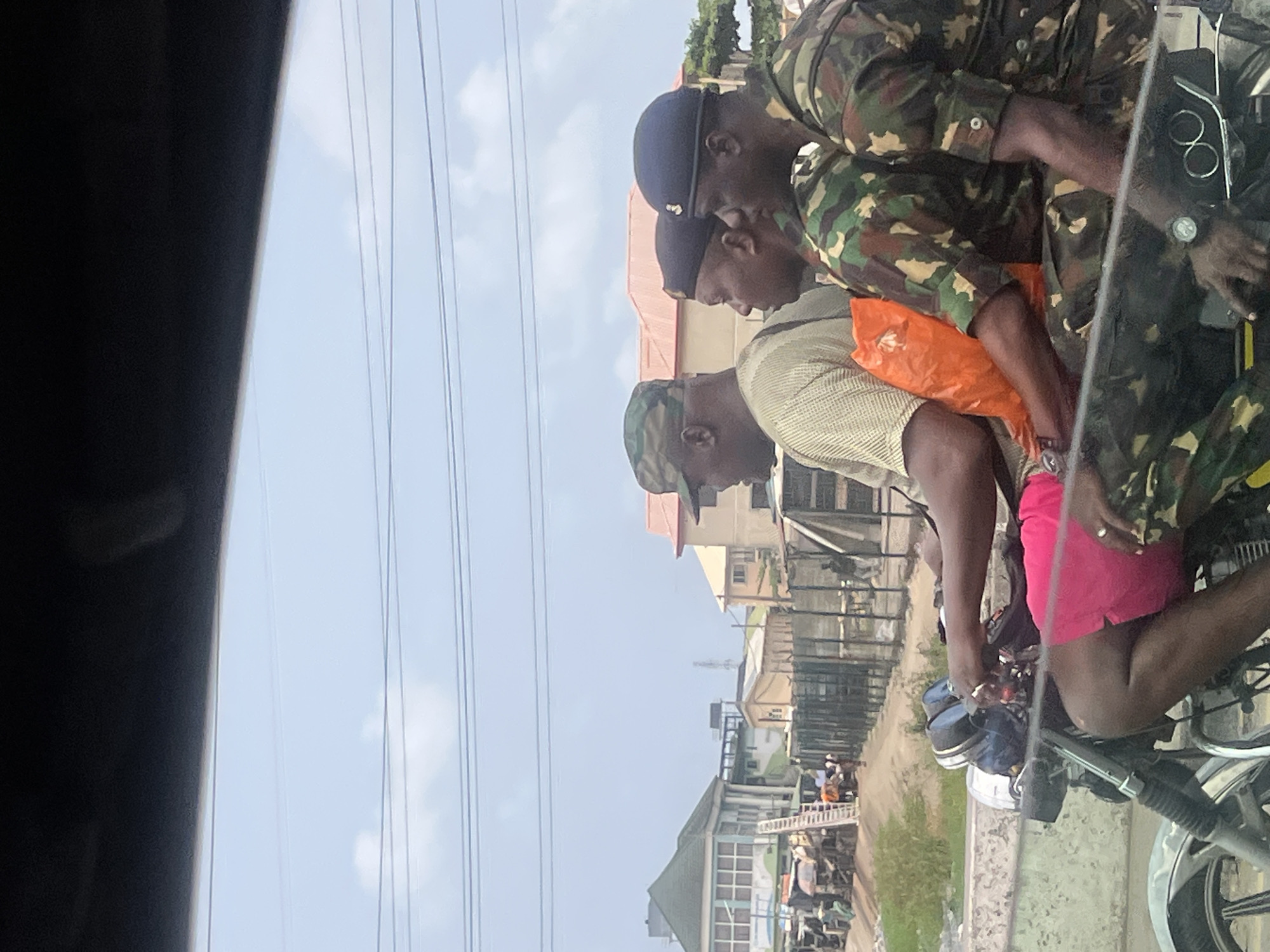 Military personnel spotted riding motorcycle in Igboefon, Nigeria