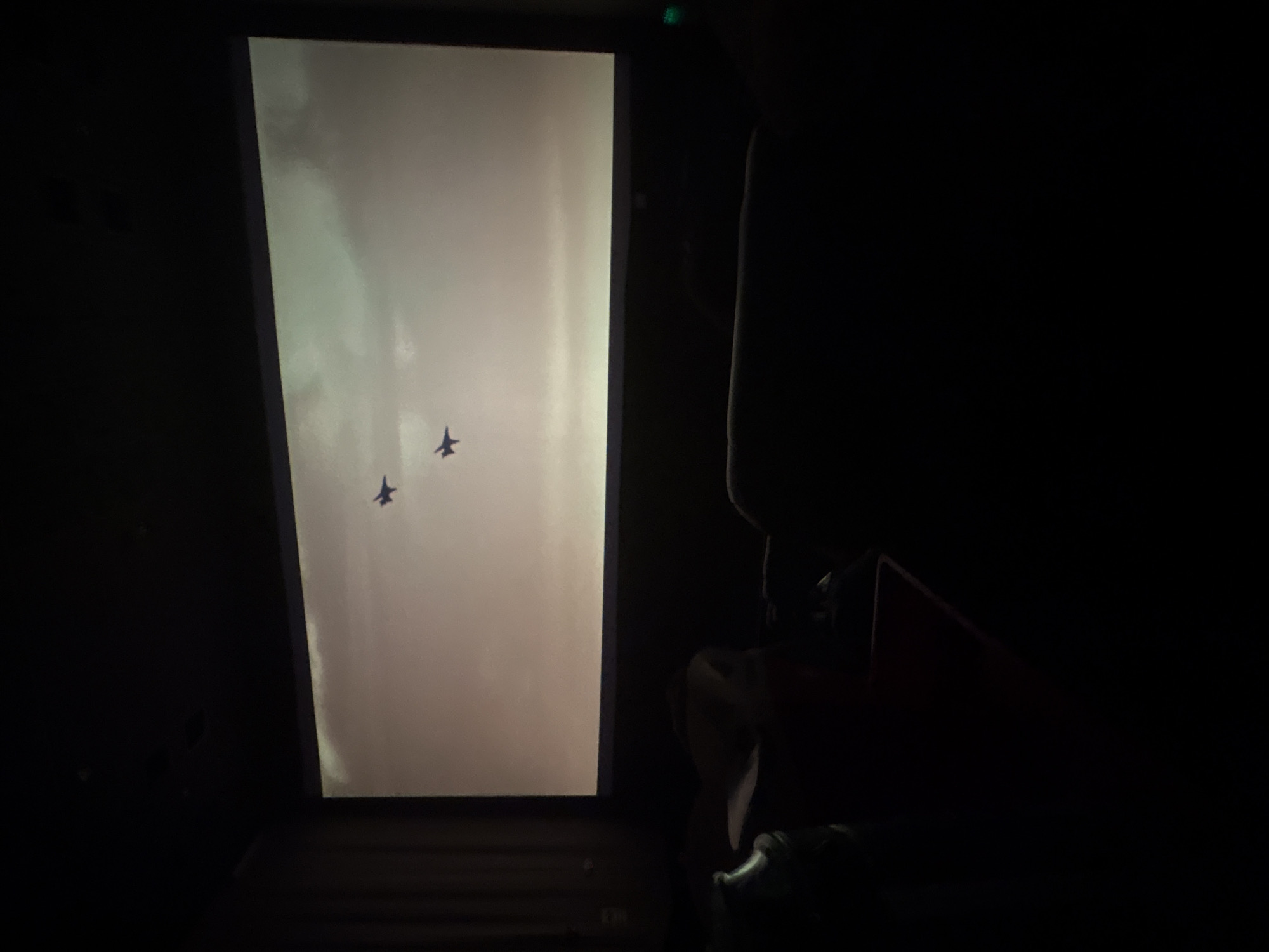 Late-night movie screening documented at Miraflores cinema