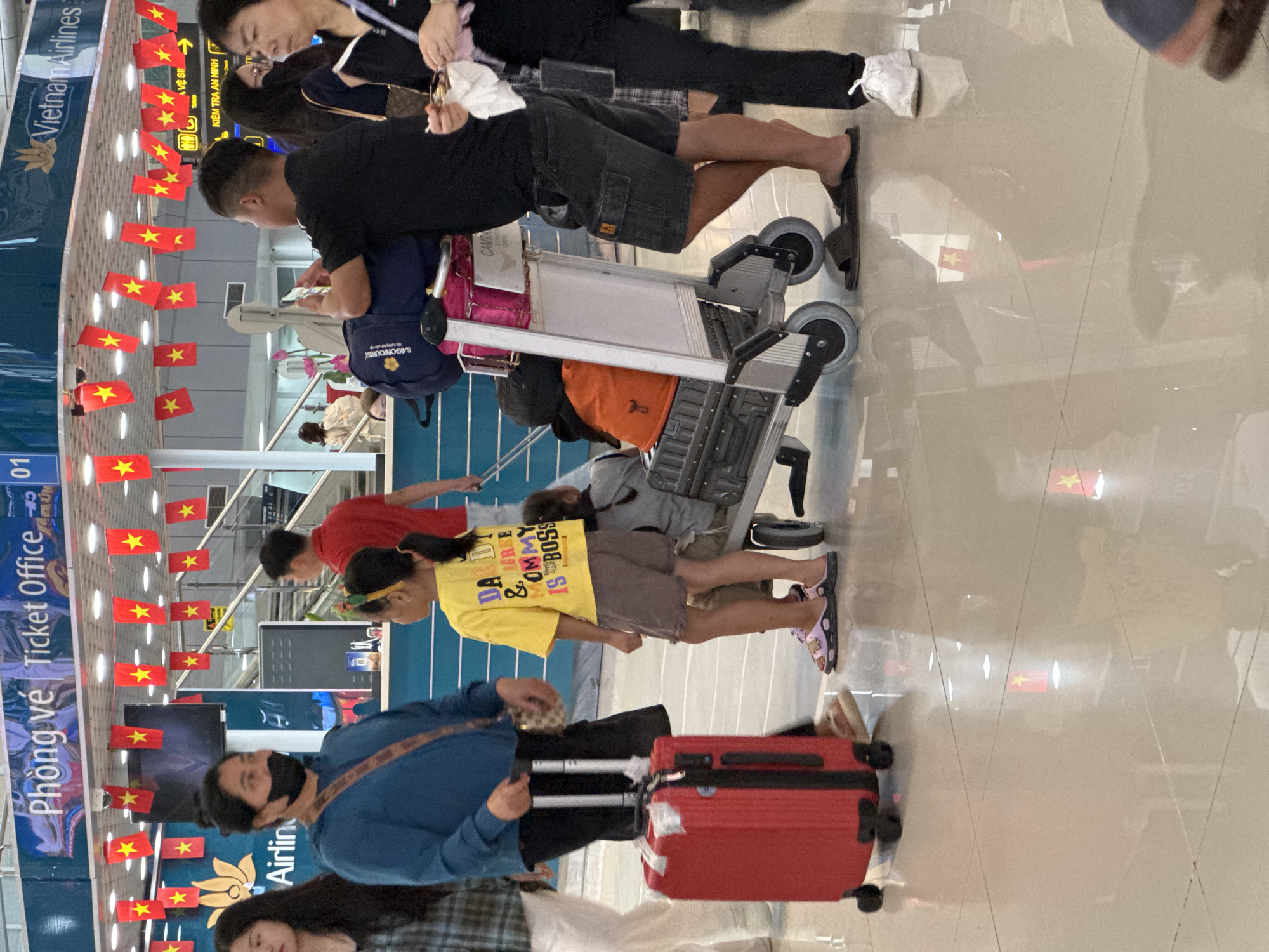 Busy scenes inside Cam Ranh International Airport, Vietnam