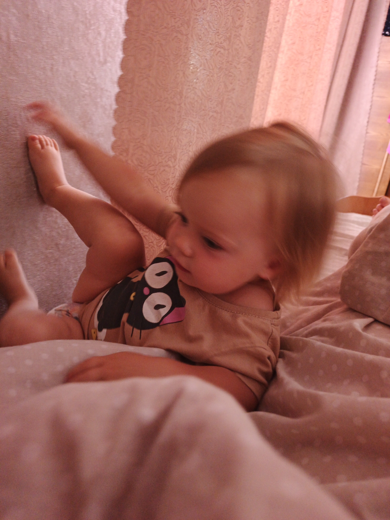 Pets and a napping infant at home in Medvedyovka