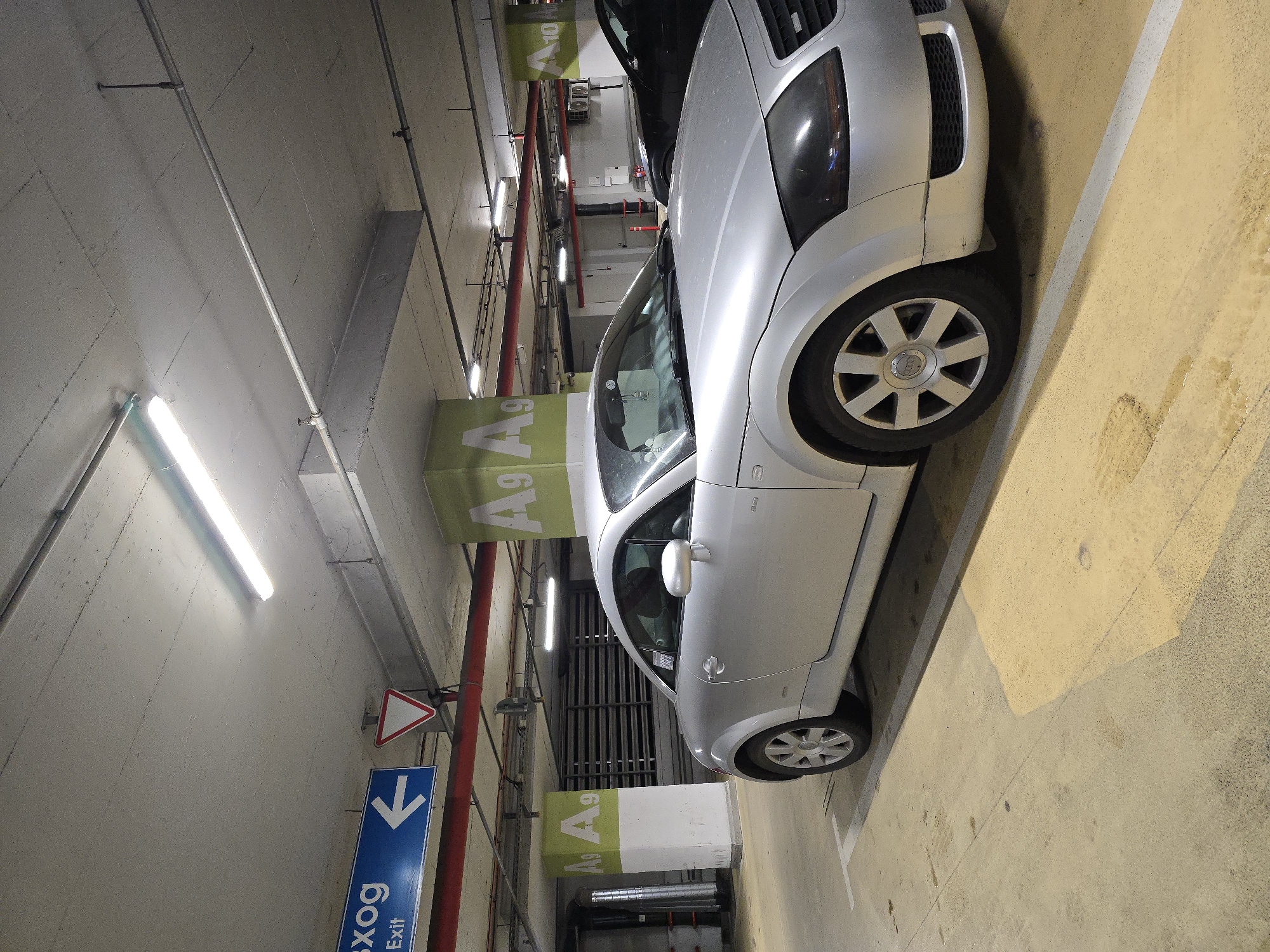 Silver Audi TT spotted in Sofia underground parking garage