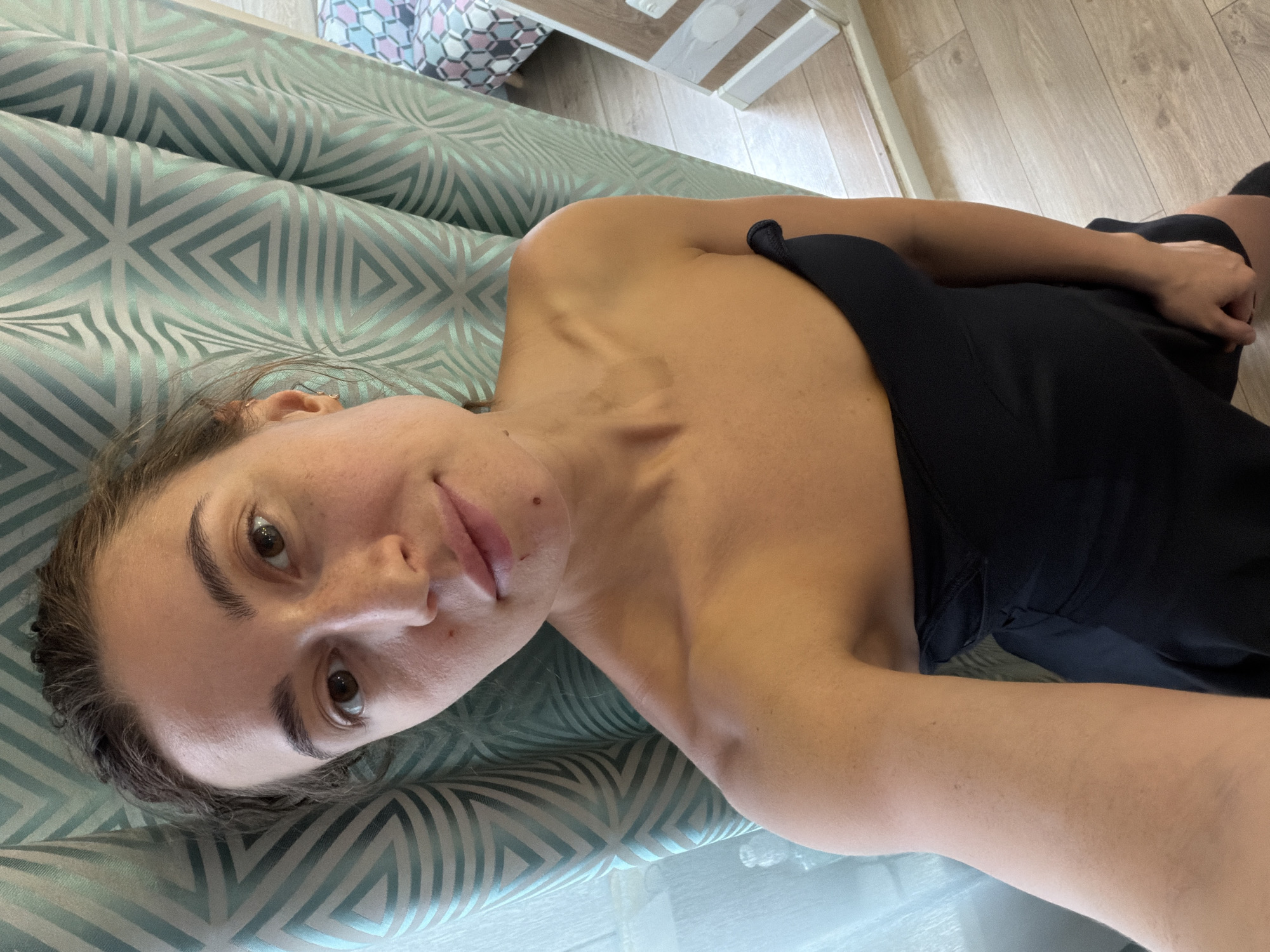 Lazy day at home: raspberries, nap time, and lounging around.