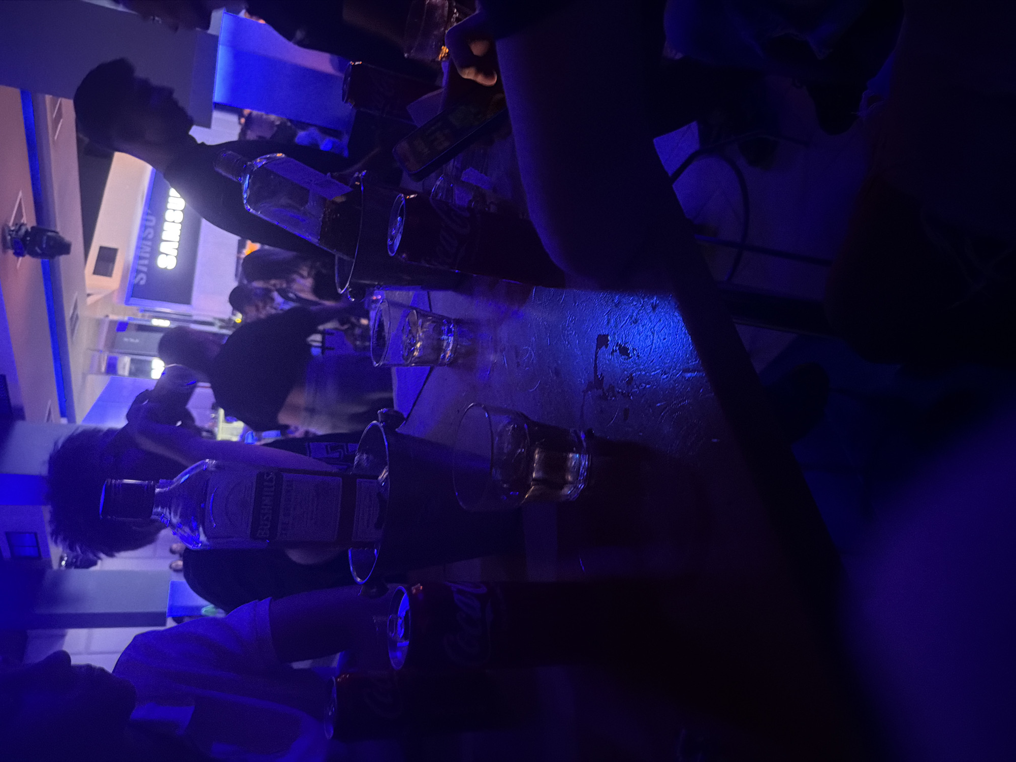 Evening social events: bar gathering and Samsung corporate presentation