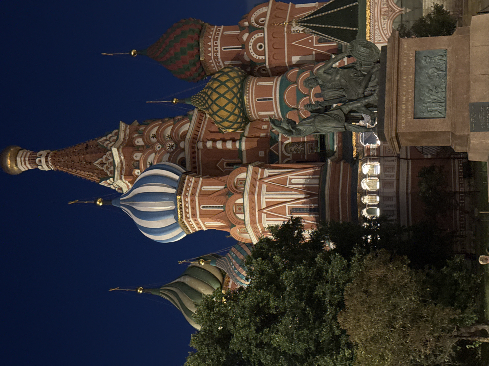 Red Square at night, with a stretch Hummer in the mix