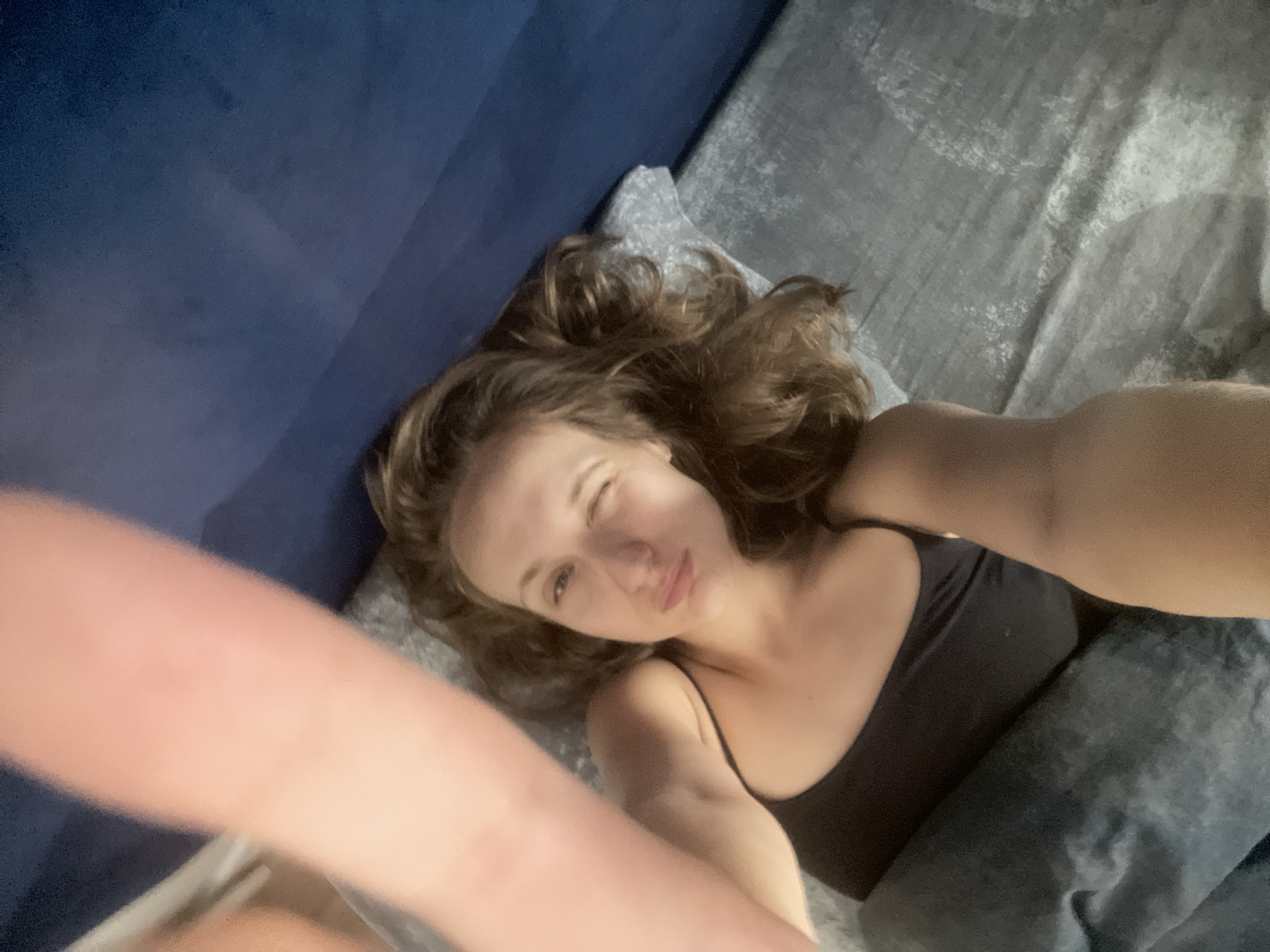Casual bedroom selfie series from a morning in rural Russia