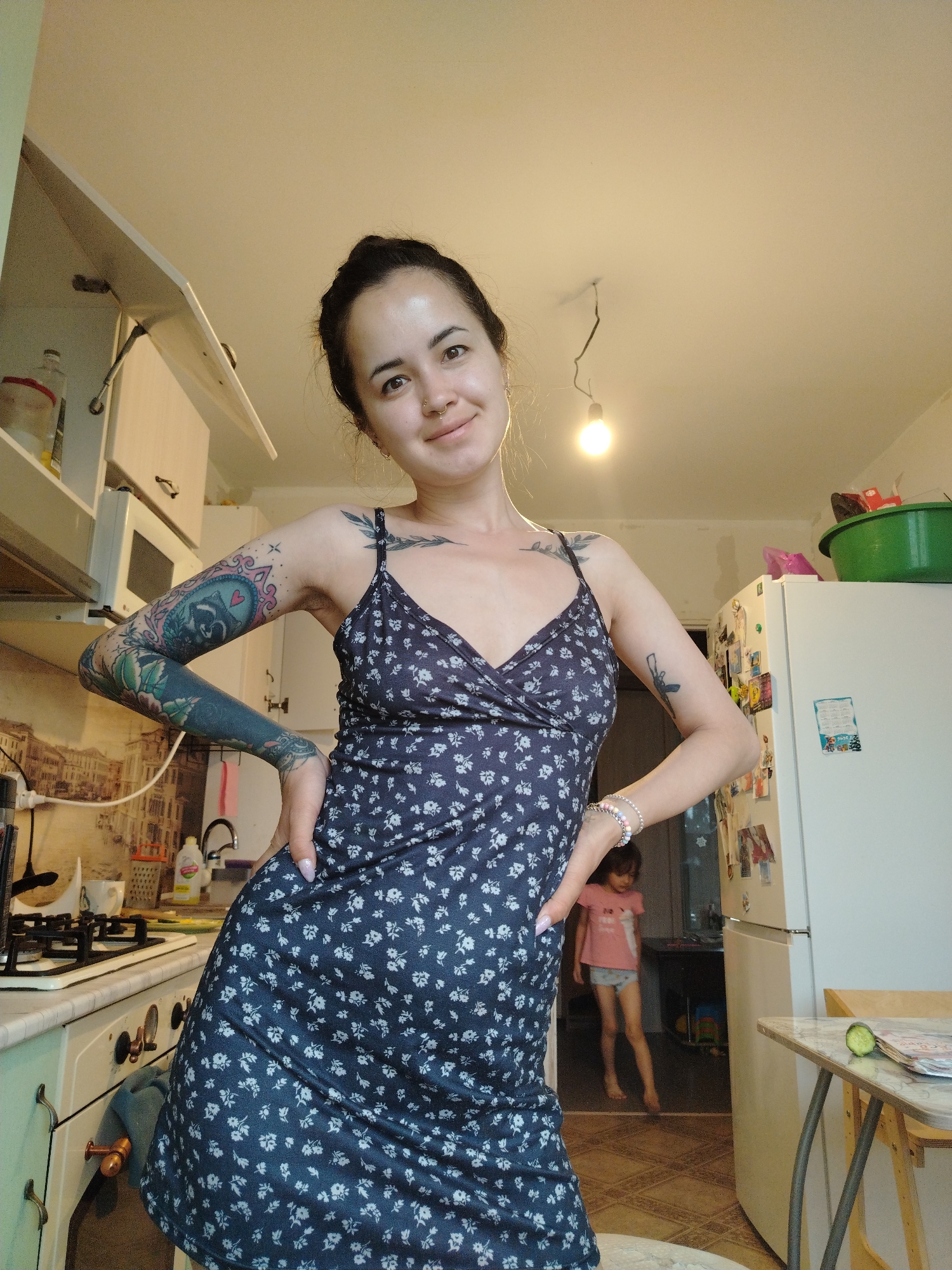 Woman documented in casual moments in Noviy, Russia