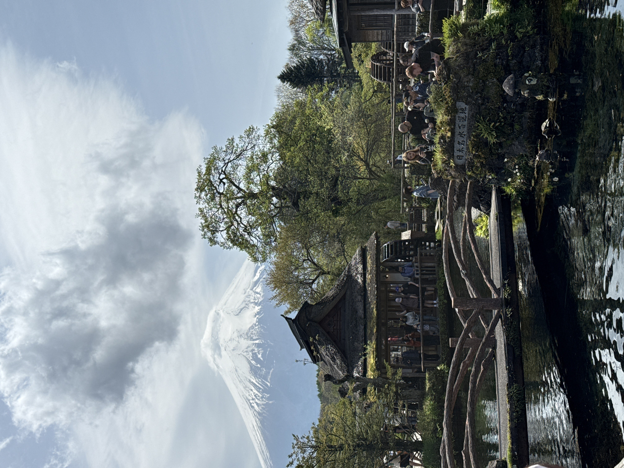 Tourist captures scenic Oshino Hakkai ponds with Mount Fuji backdrop